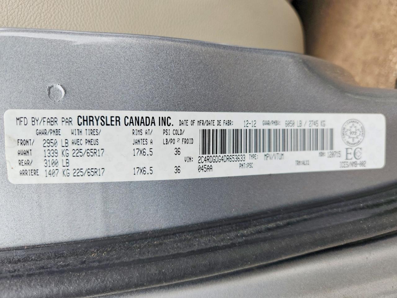 2013 Dodge Grand Caravan Crew Gray vin: 2C4RDGDG4DR653633