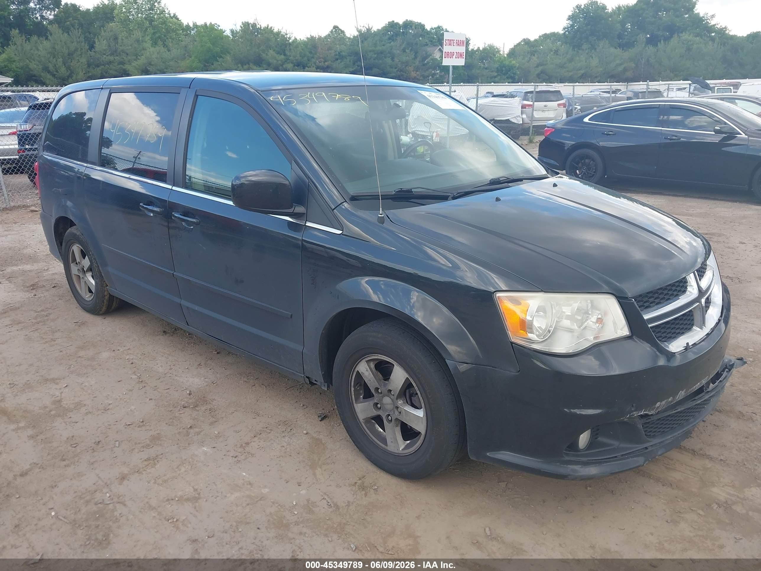 2012 Dodge Grand Caravan Crew Black vin: 2C4RDGDG6CR109794