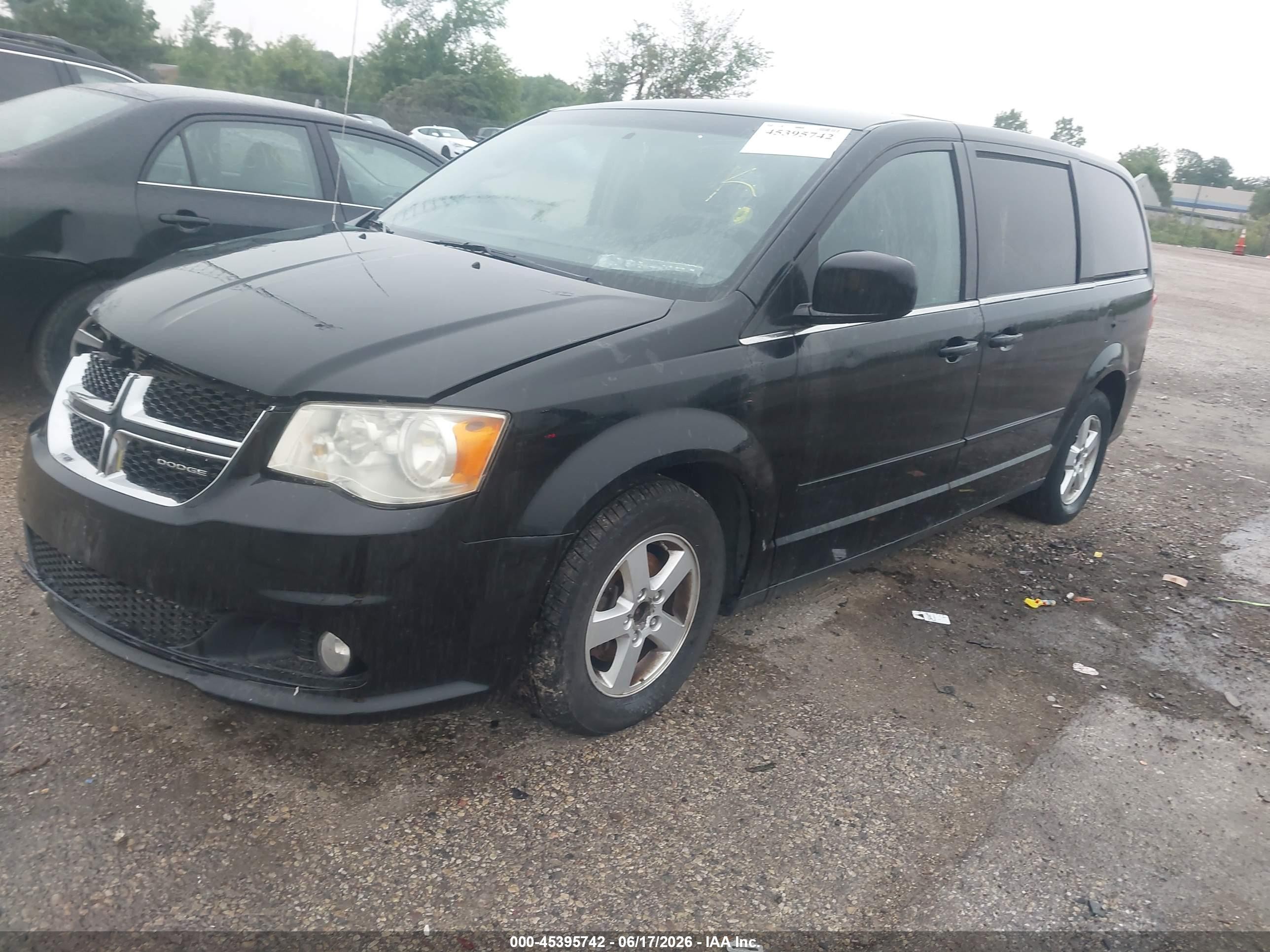 2012 Dodge Grand Caravan Crew Black vin: 2C4RDGDG6CR112131