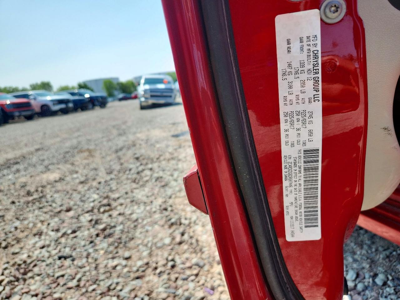 2013 Dodge Grand Caravan Crew Red vin: 2C4RDGDG6DR607446