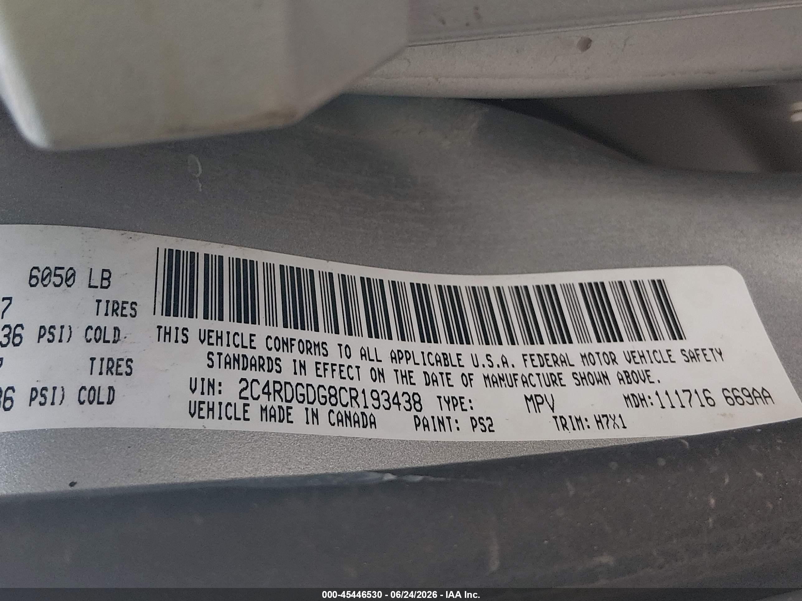 2012 Dodge Grand Caravan Crew Silver vin: 2C4RDGDG8CR193438