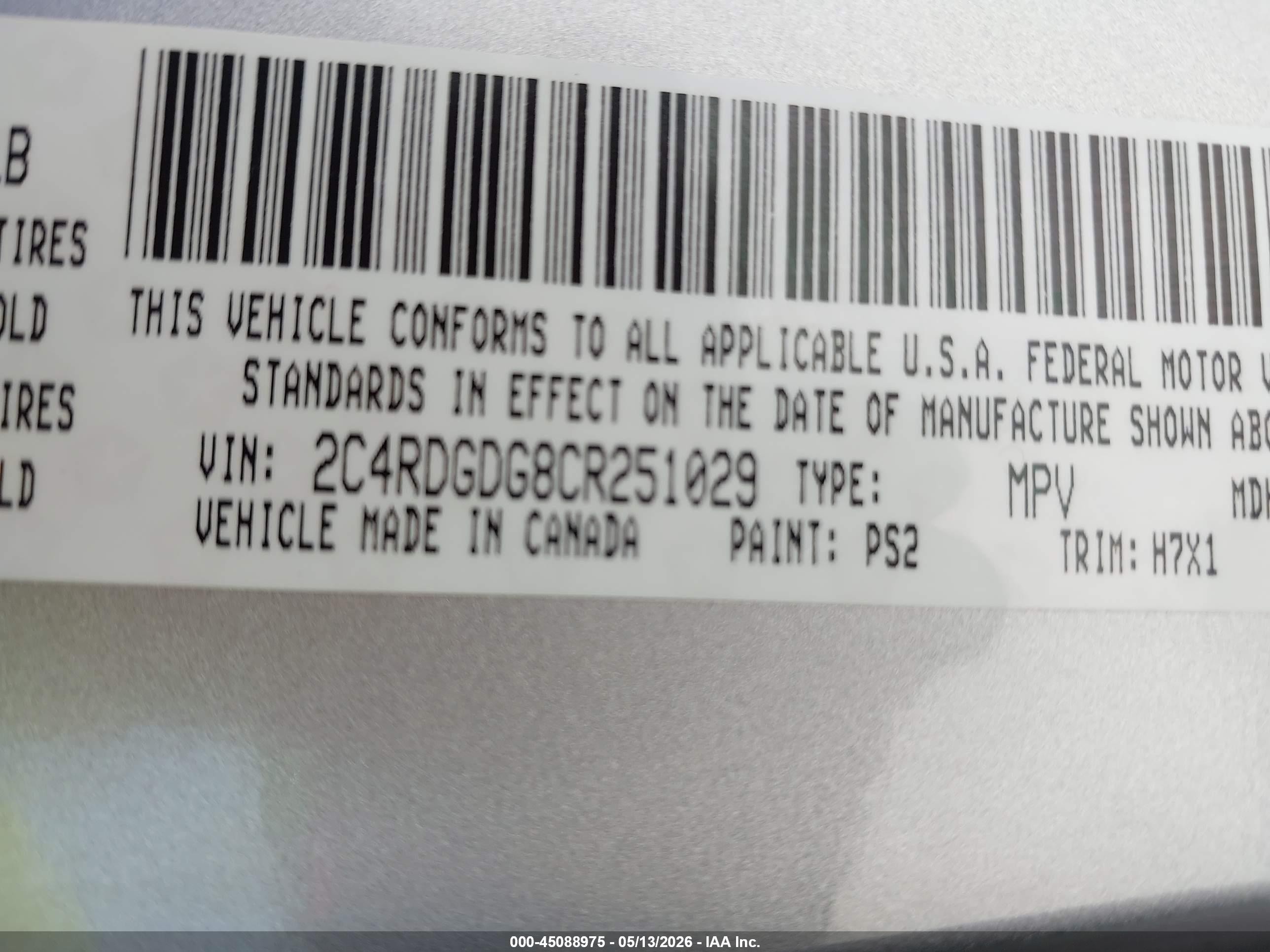 2012 Dodge Grand Caravan Crew Silver vin: 2C4RDGDG8CR251029