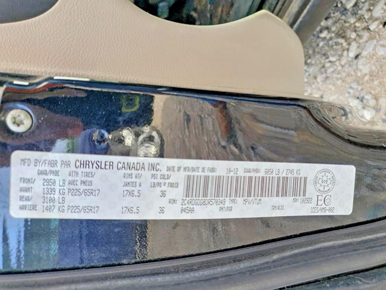 2013 Dodge Grand Caravan Crew Black vin: 2C4RDGDG8DR570349
