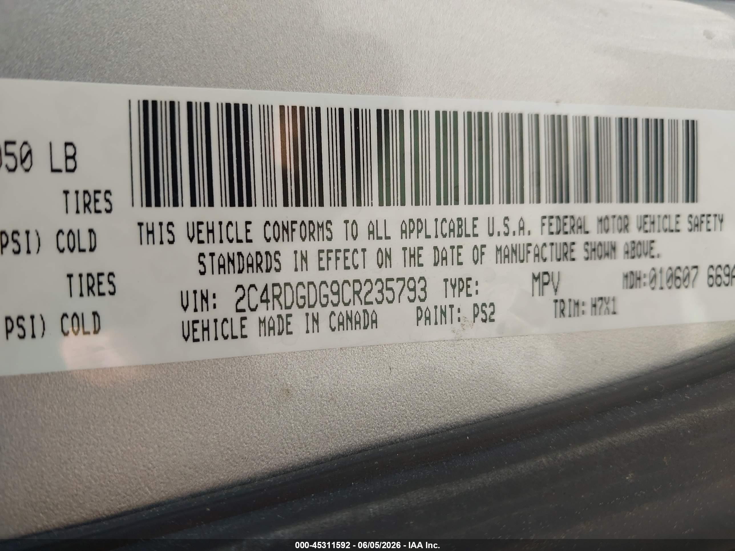 2012 Dodge Grand Caravan Crew Серебряный vin: 2C4RDGDG9CR235793