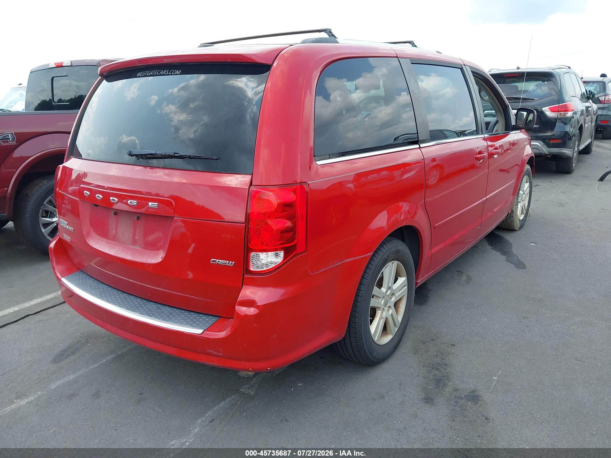 2013 Dodge Grand Caravan Crew Red vin: 2C4RDGDG9DR532581