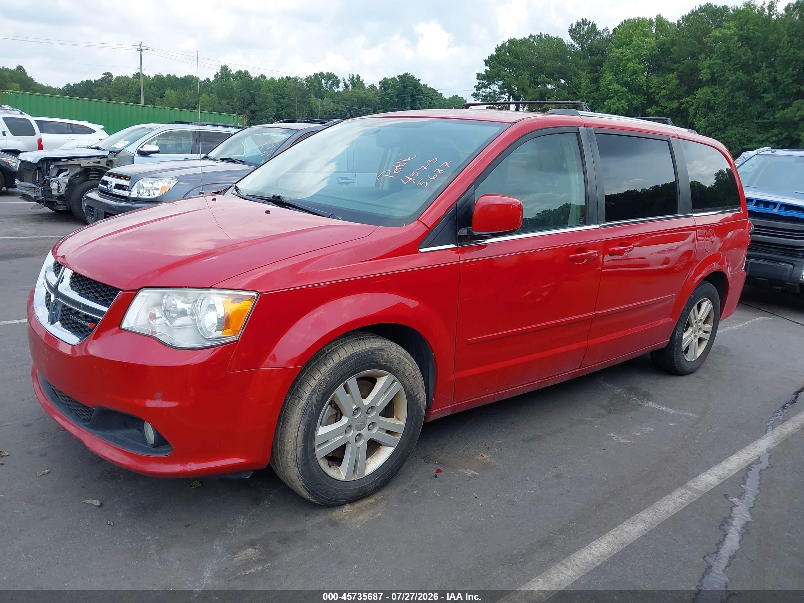 2013 Dodge Grand Caravan Crew Red vin: 2C4RDGDG9DR532581