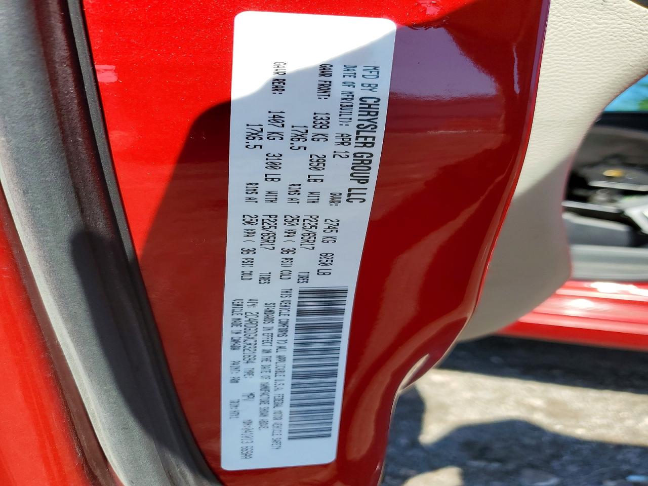 2012 Dodge Grand Caravan Crew Red vin: 2C4RDGDGXCR321694