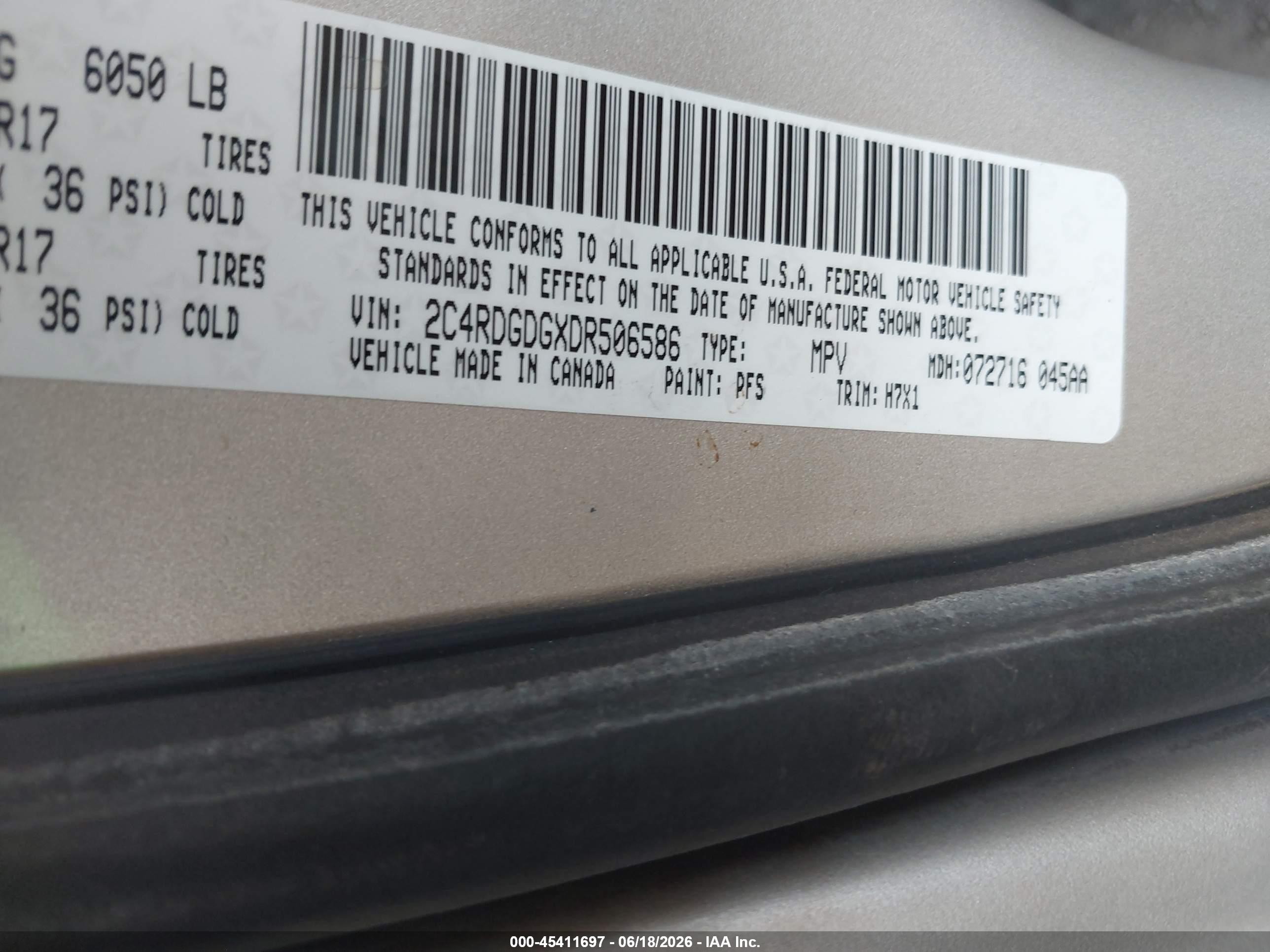 2013 Dodge Grand Caravan Crew Brown vin: 2C4RDGDGXDR506586