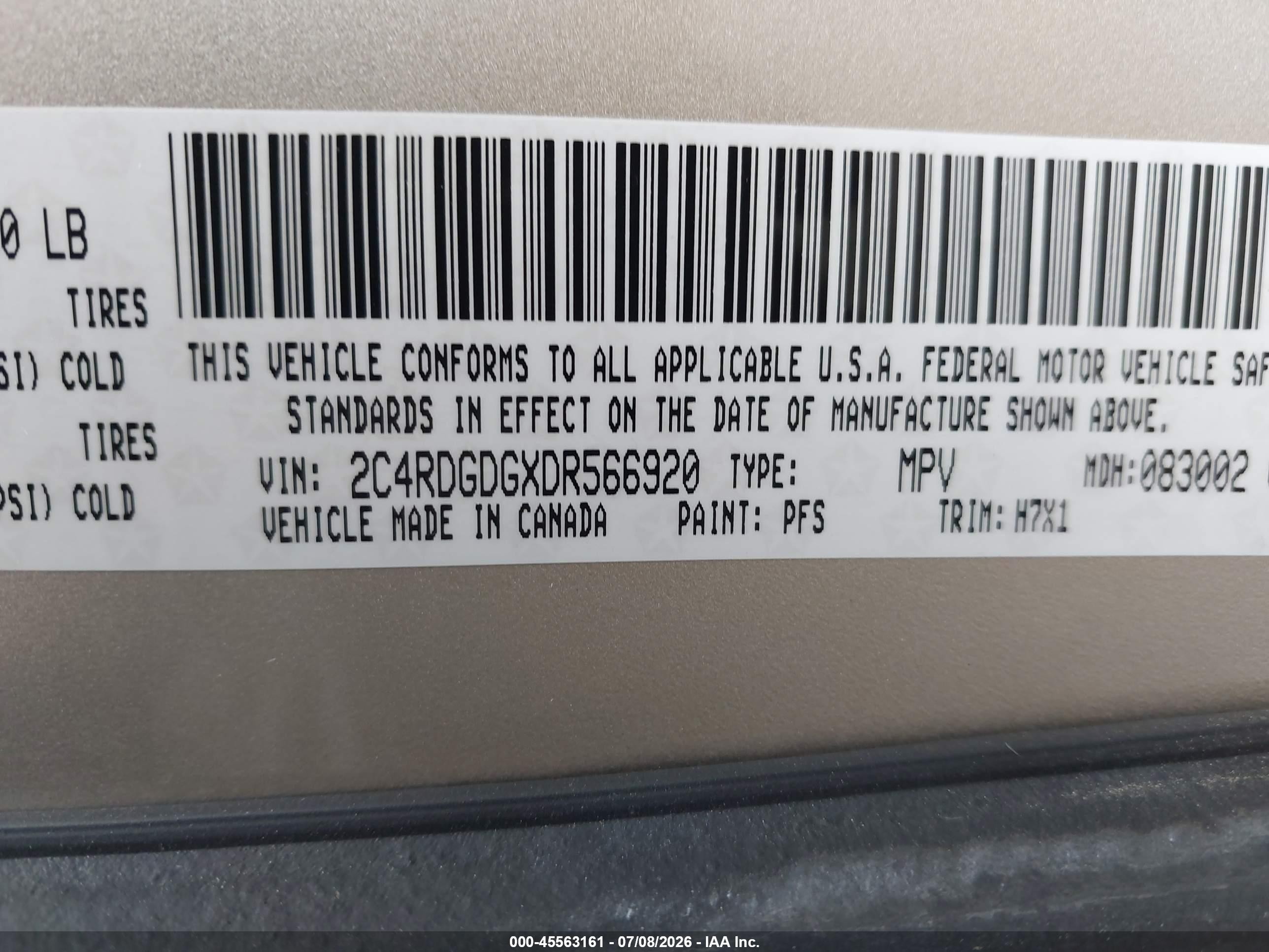 2013 Dodge Grand Caravan Crew Золотой vin: 2C4RDGDGXDR566920