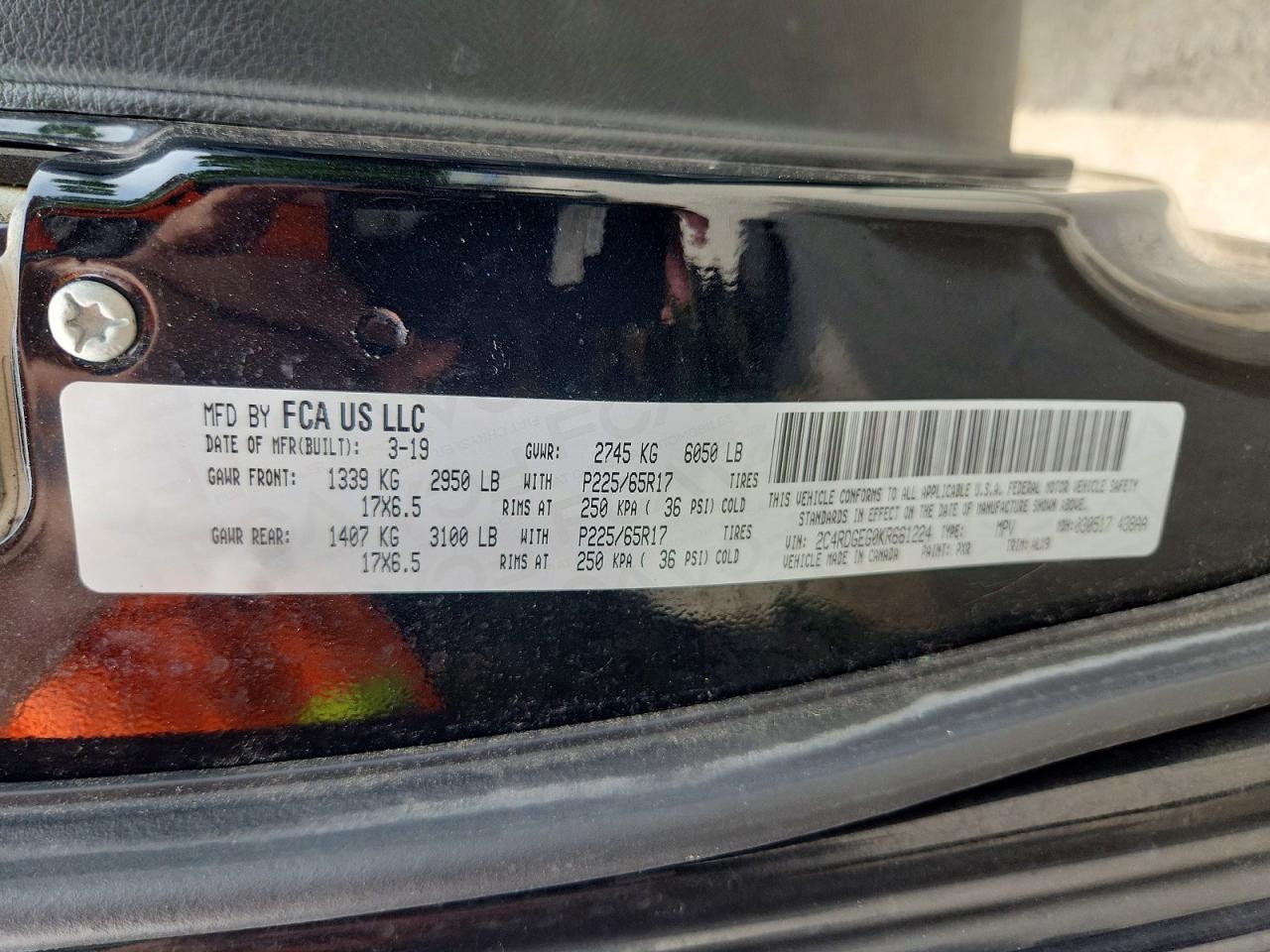 2019 Dodge Grand Caravan Gt Черный vin: 2C4RDGEG0KR661224