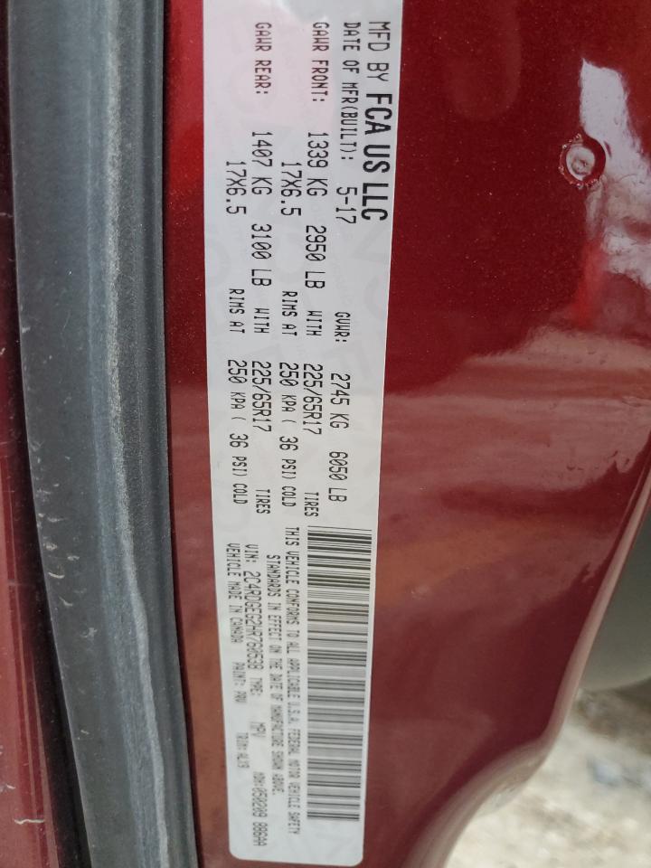 2017 Dodge Grand Caravan Gt Maroon vin: 2C4RDGEG2HR760538