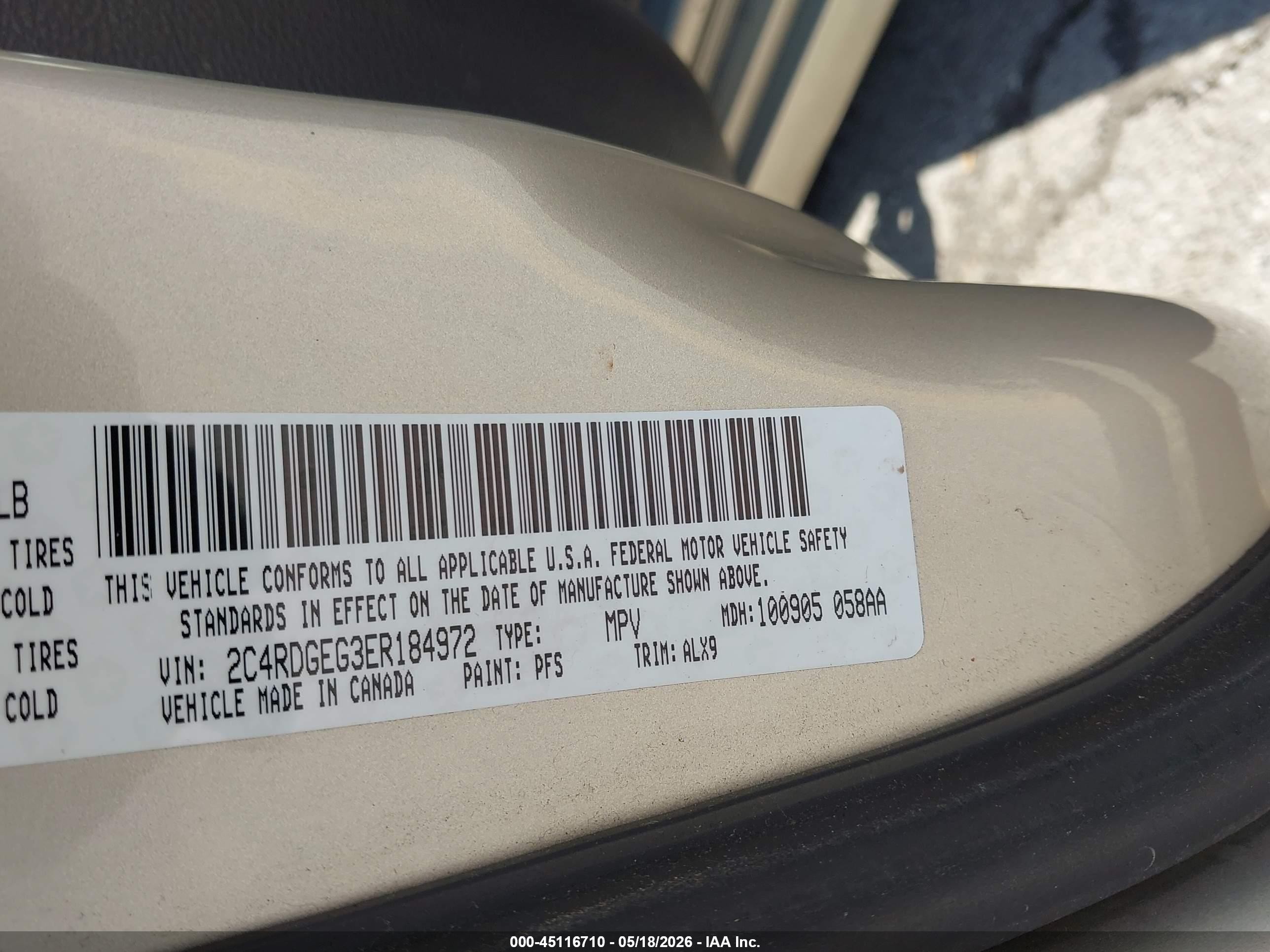 2014 Dodge Grand Caravan R/t Gold vin: 2C4RDGEG3ER184972