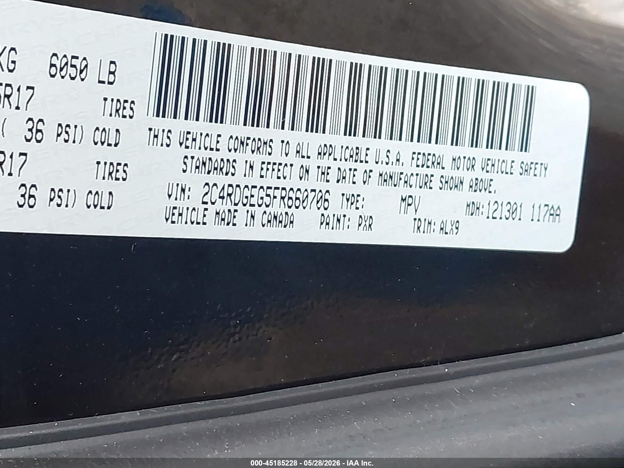 2015 Dodge Grand Caravan R/t Черный vin: 2C4RDGEG5FR660706