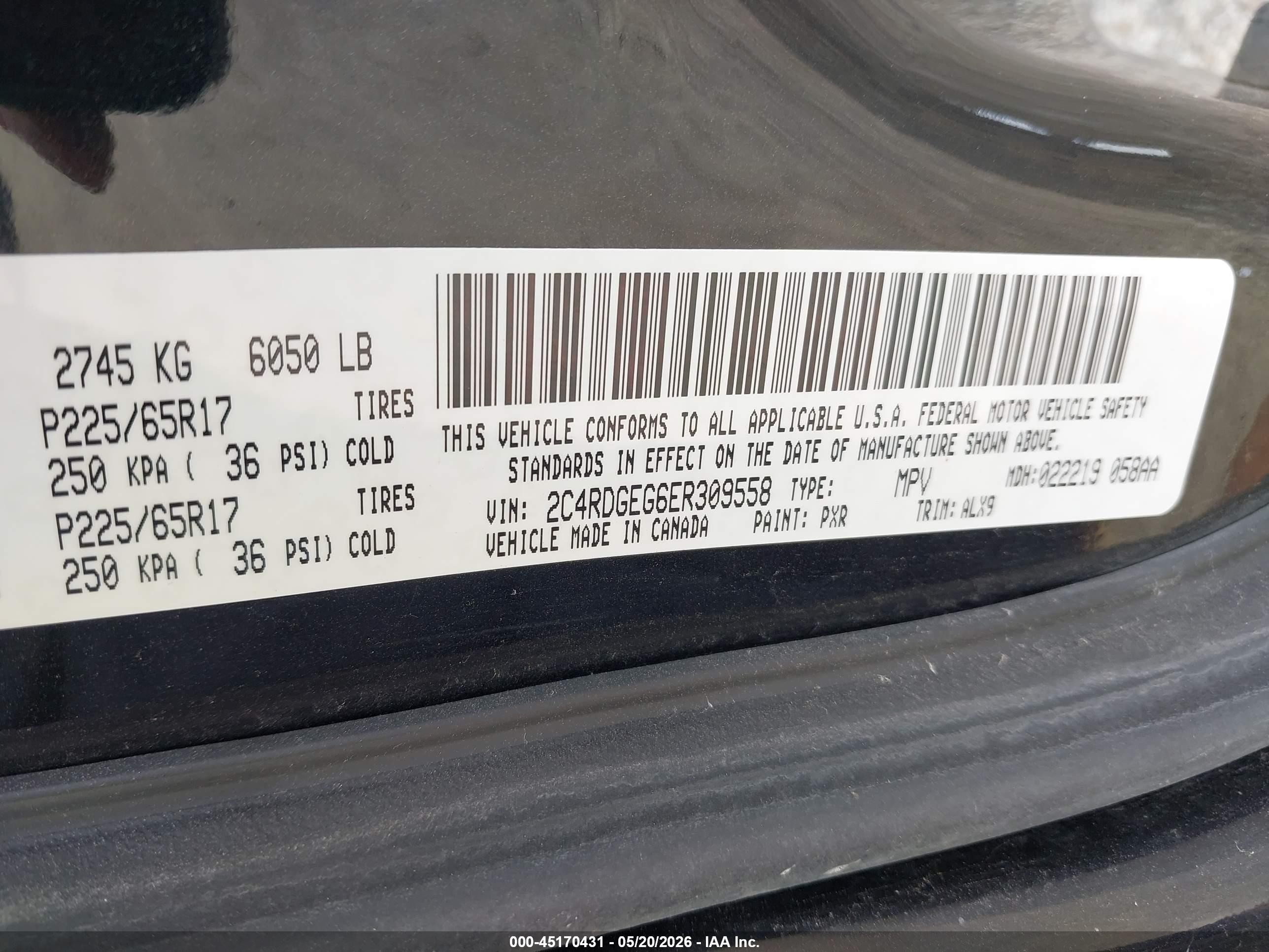 2014 Dodge Grand Caravan R/t Black vin: 2C4RDGEG6ER309558