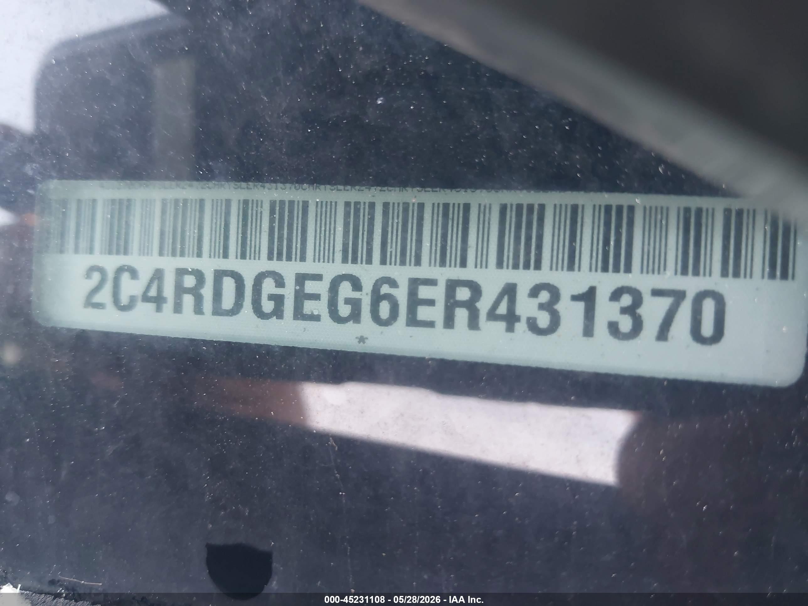 2014 Dodge Grand Caravan R/t Черный vin: 2C4RDGEG6ER431370