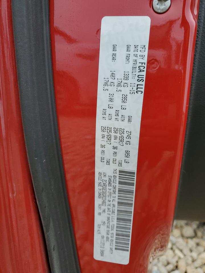 2016 Dodge Grand Caravan R/t Red vin: 2C4RDGEG6GR224822