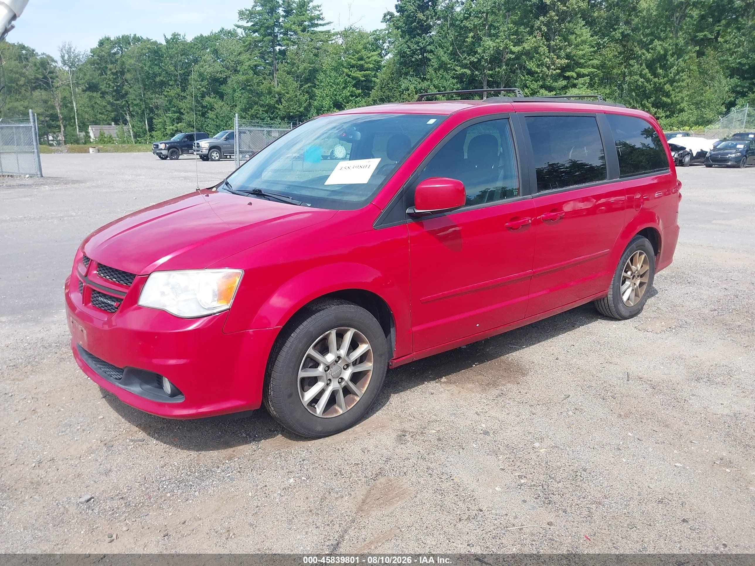 2013 Dodge Grand Caravan R/t Red vin: 2C4RDGEG7DR518161
