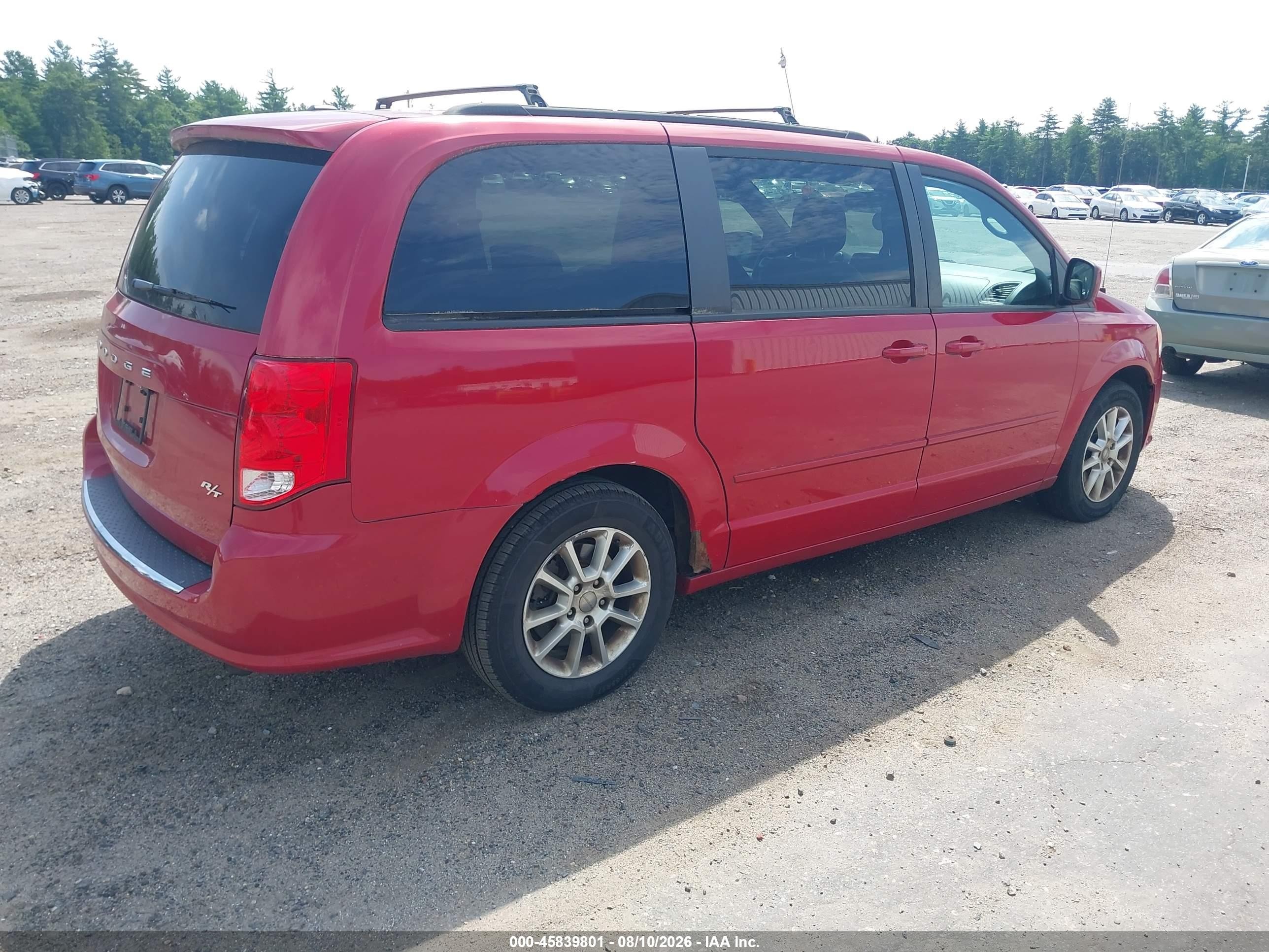 2013 Dodge Grand Caravan R/t Red vin: 2C4RDGEG7DR518161