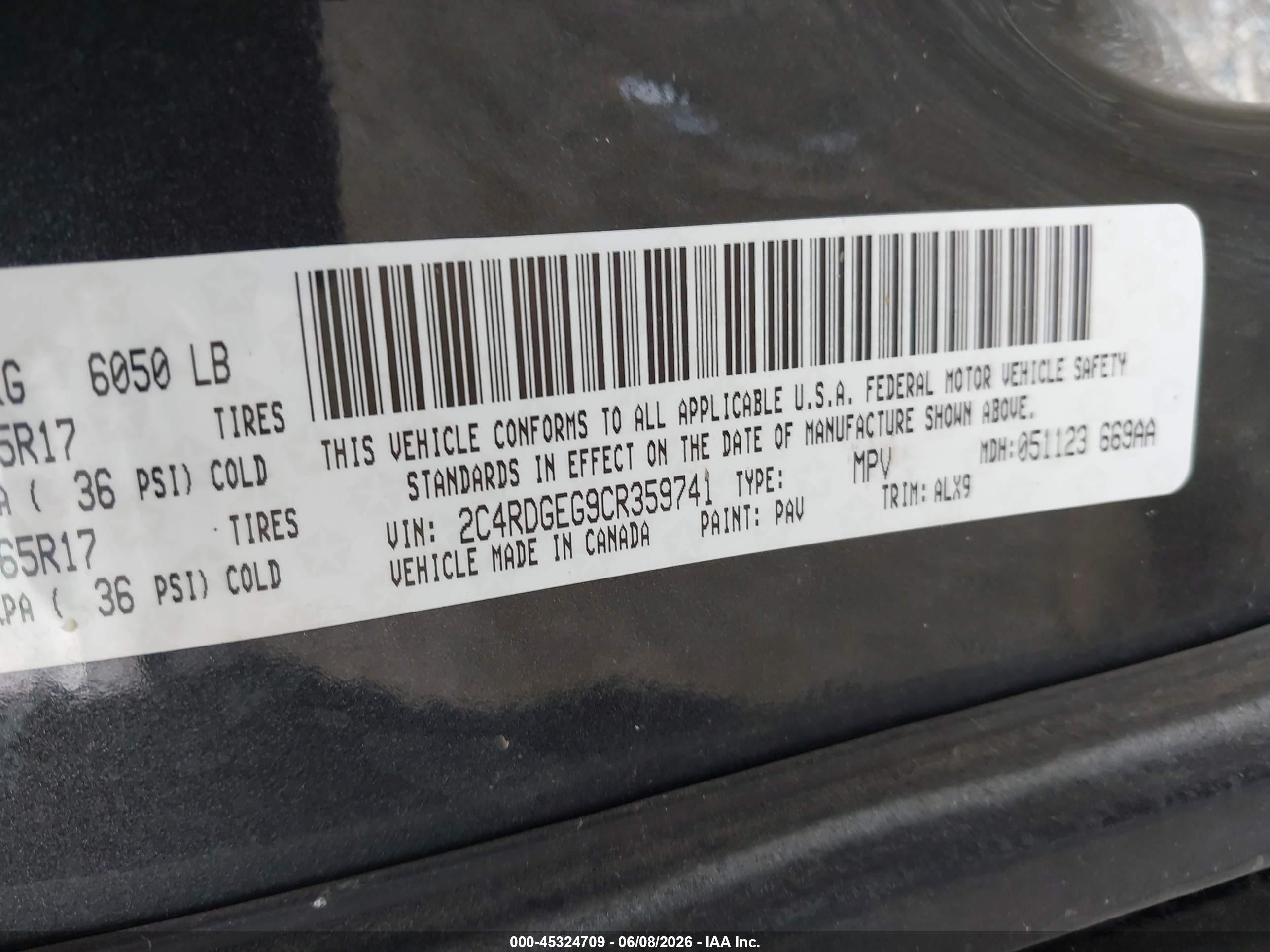 2012 Dodge Grand Caravan R/t Gray vin: 2C4RDGEG9CR359741