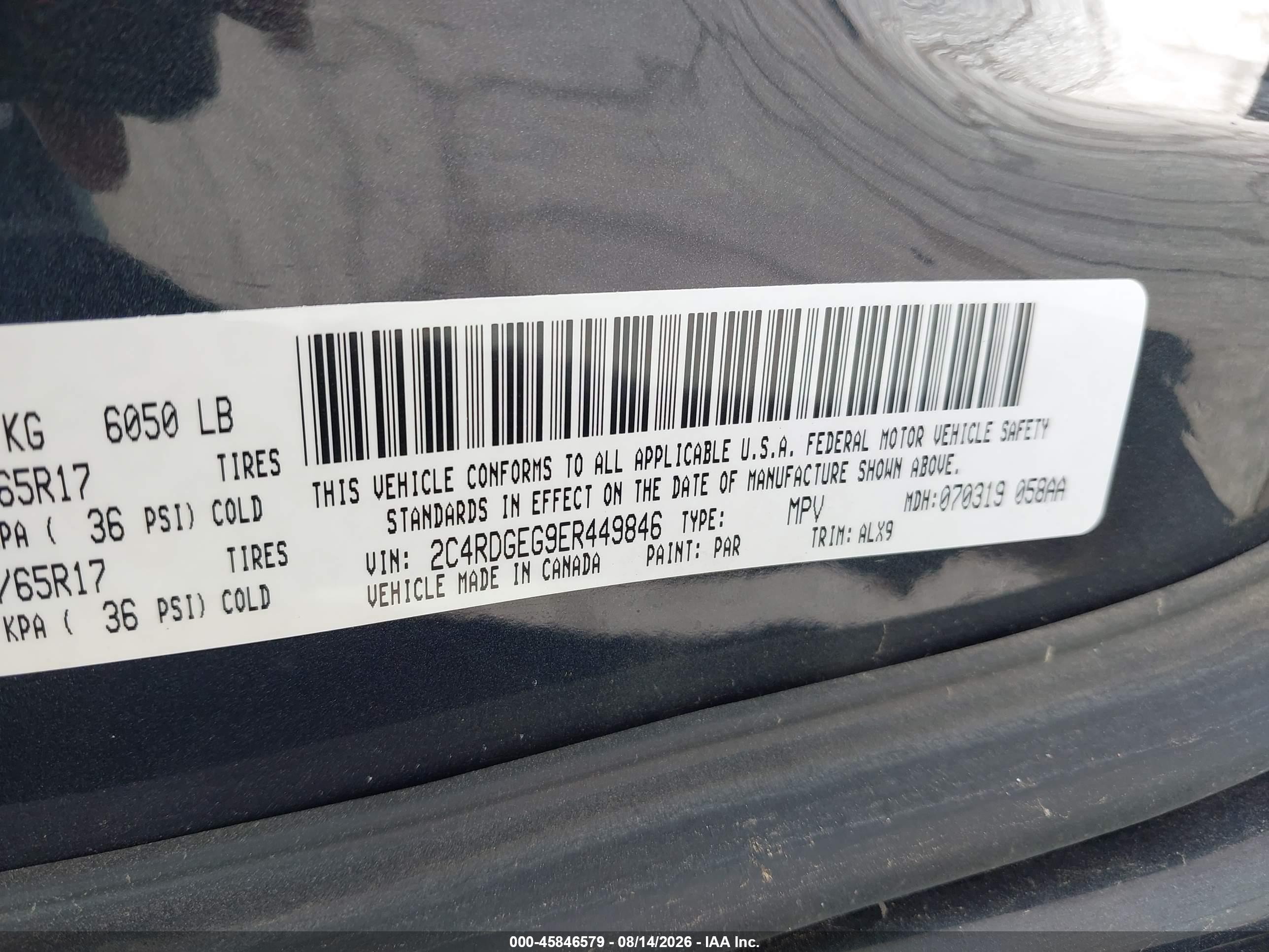 2014 Dodge Grand Caravan R/t Gray vin: 2C4RDGEG9ER449846