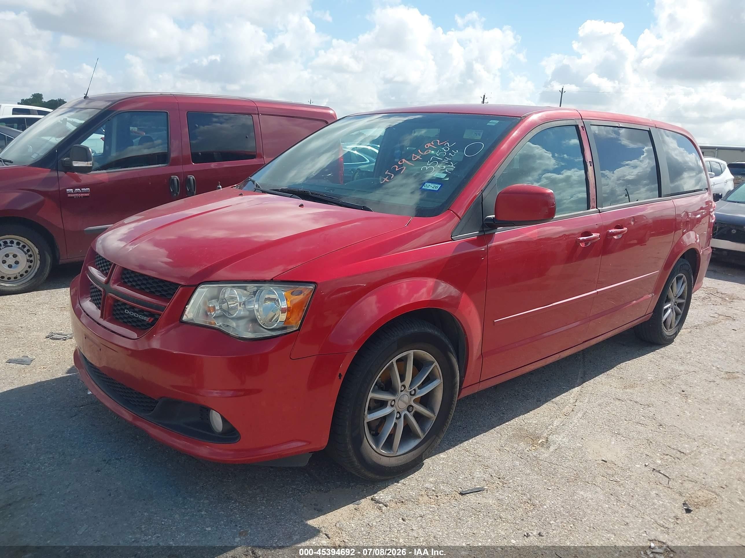 2014 Dodge Grand Caravan R/t Red vin: 2C4RDGEGXER357502
