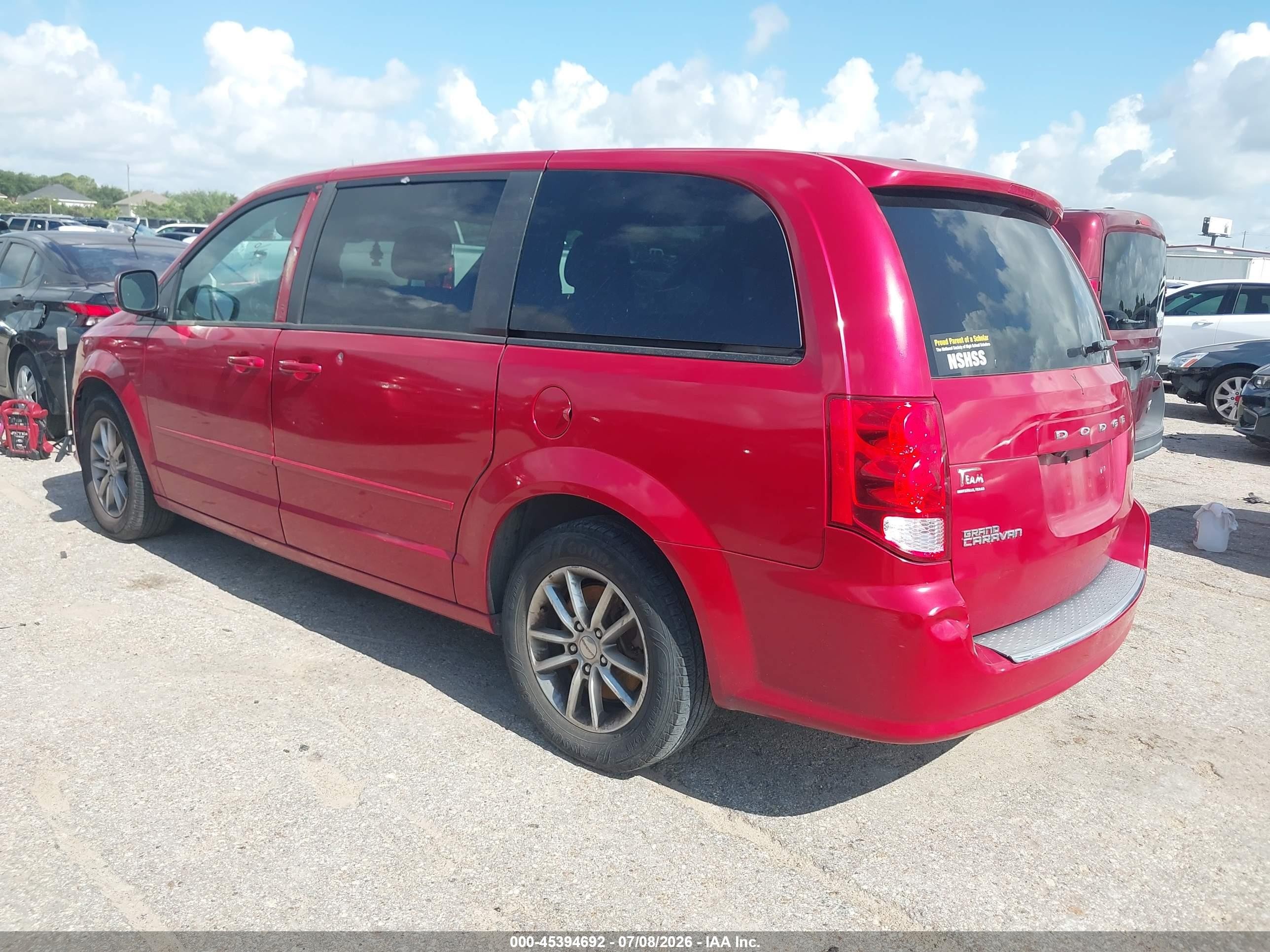 2014 Dodge Grand Caravan R/t Red vin: 2C4RDGEGXER357502