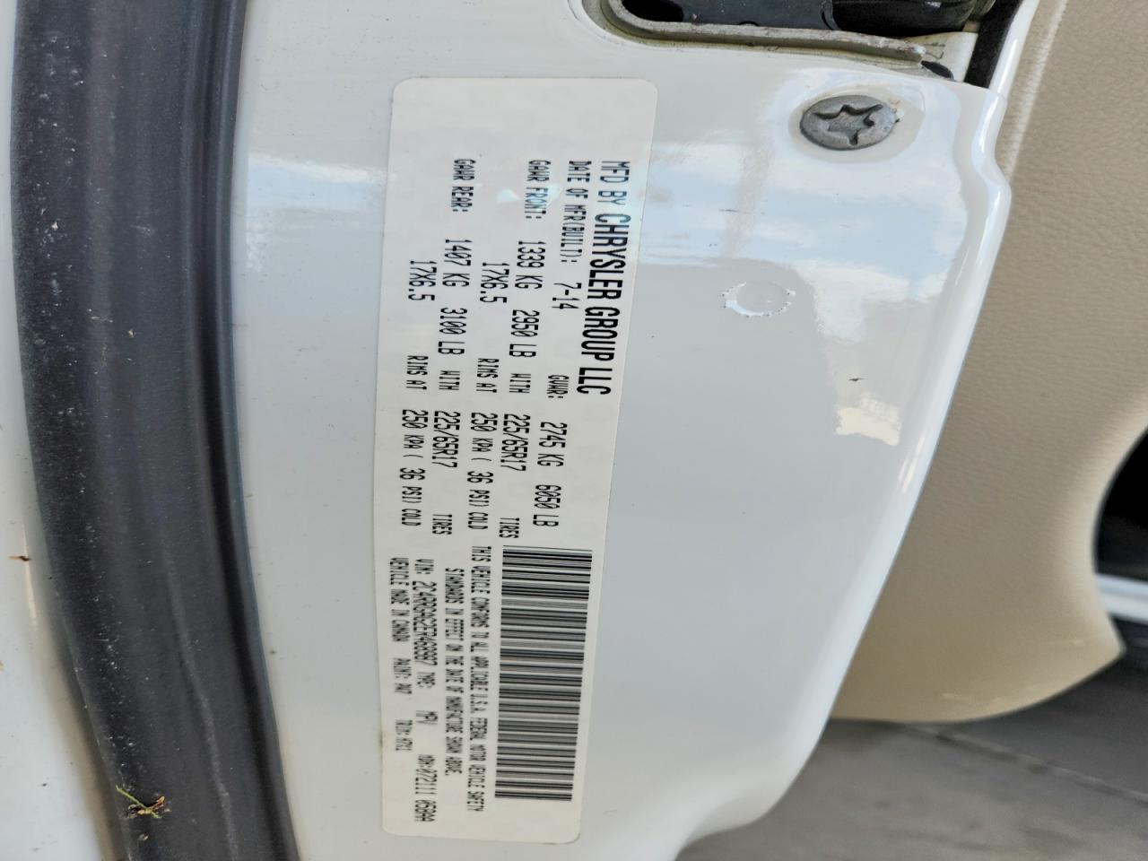 2014 Ram Tradesman White vin: 2C4RRGAG2ER468987