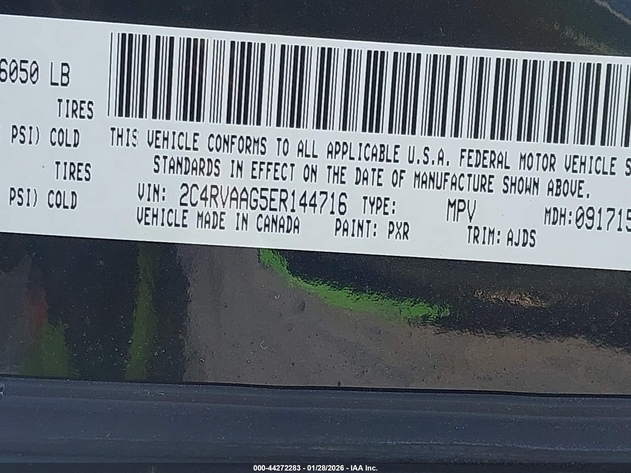 2014 Volkswagen Routan S Black vin: 2C4RVAAG5ER144716