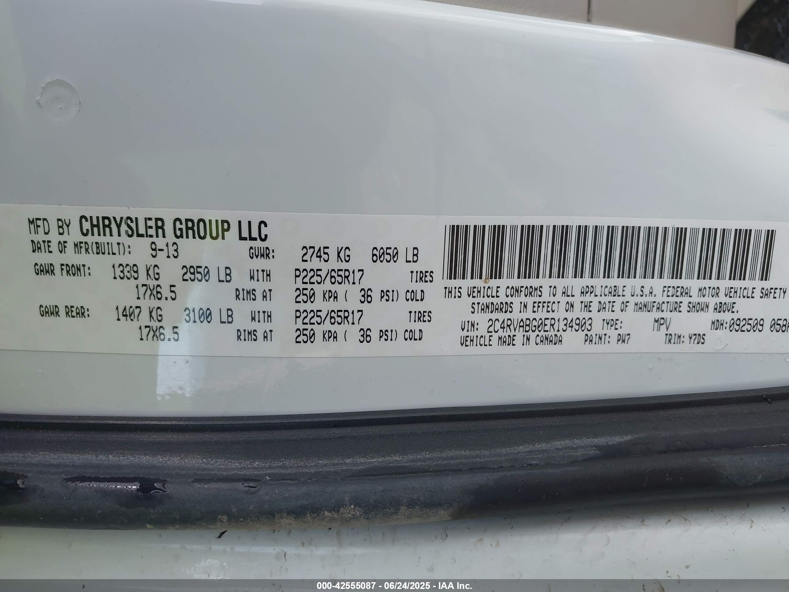 2014 Volkswagen Routan Se White vin: 2C4RVABG0ER134903