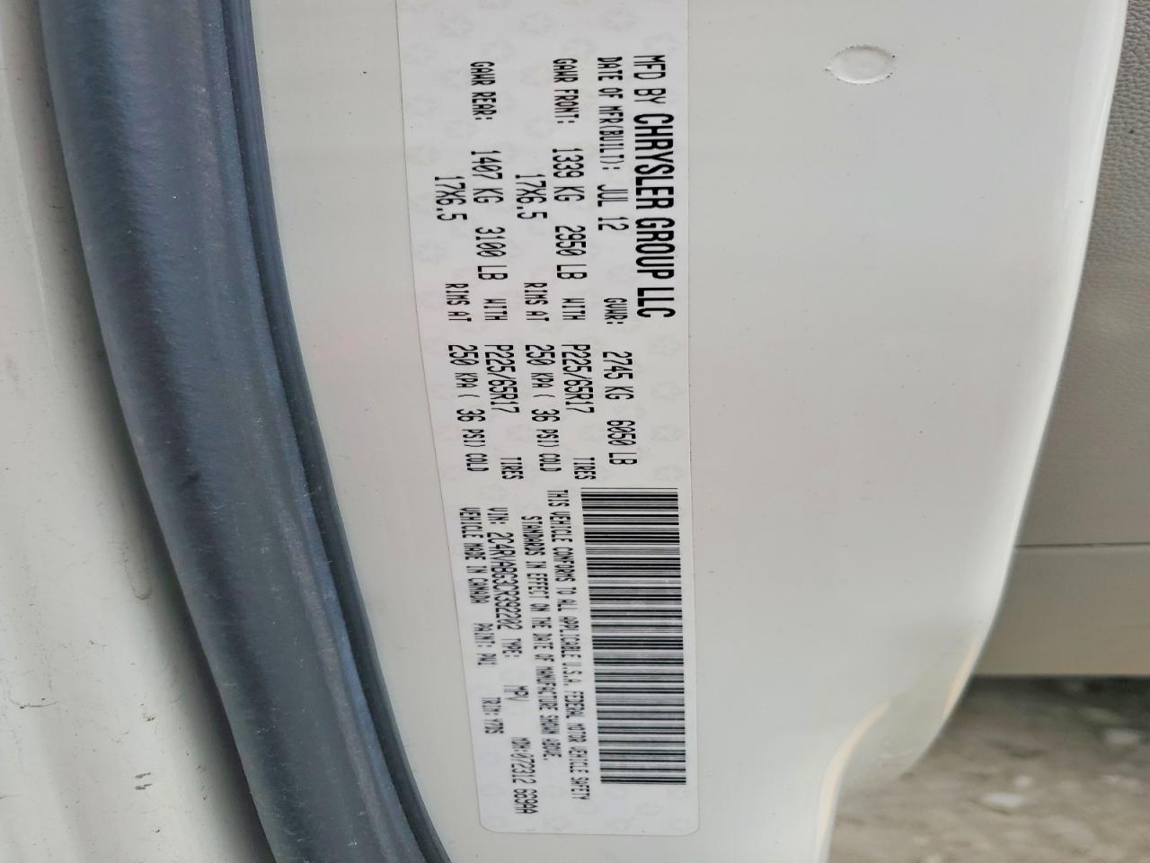 2012 Volkswagen Routan Se White vin: 2C4RVABG3CR392202