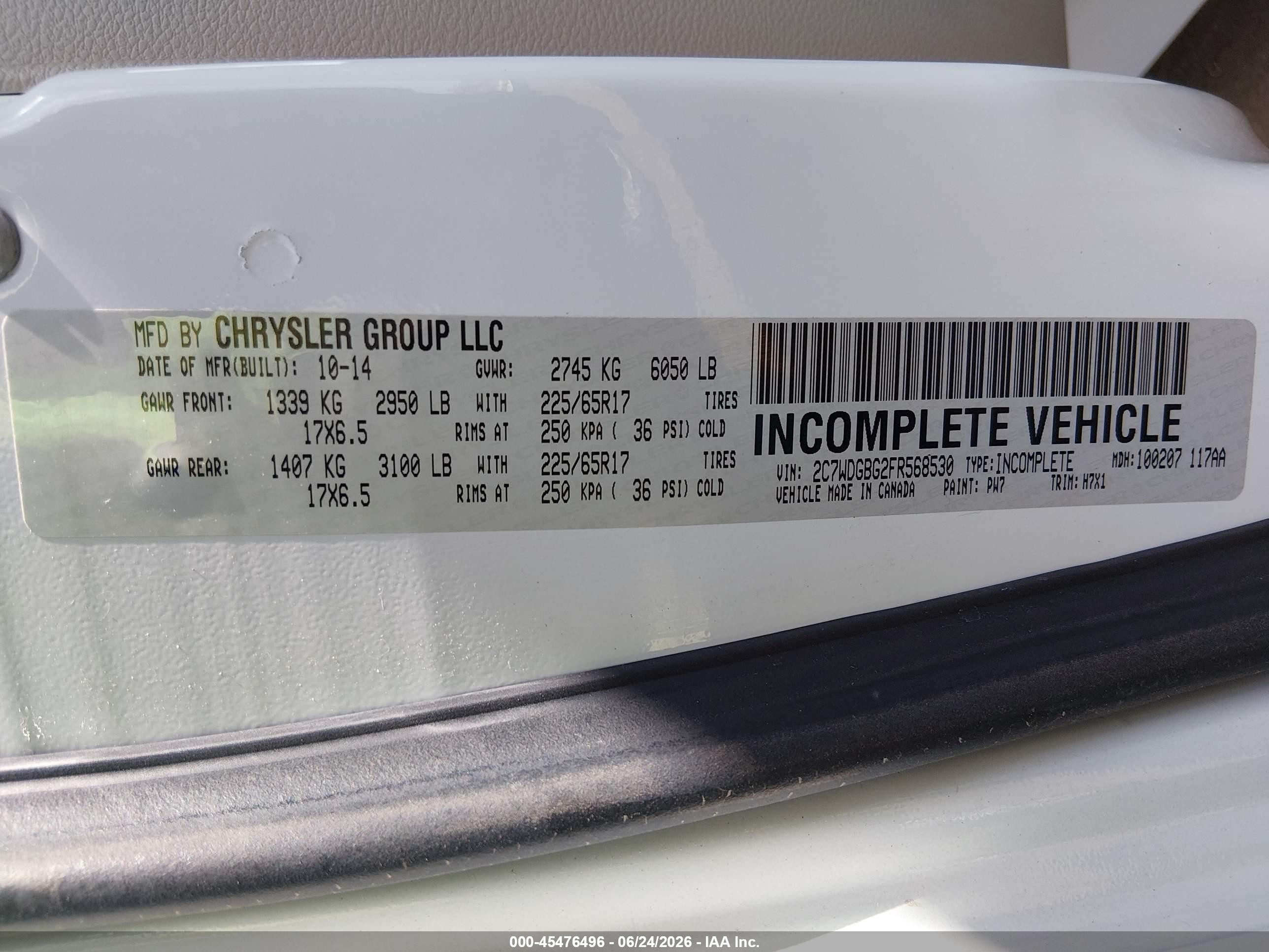 2015 Dodge Grand Caravan Se White vin: 2C7WDGBG2FR568530