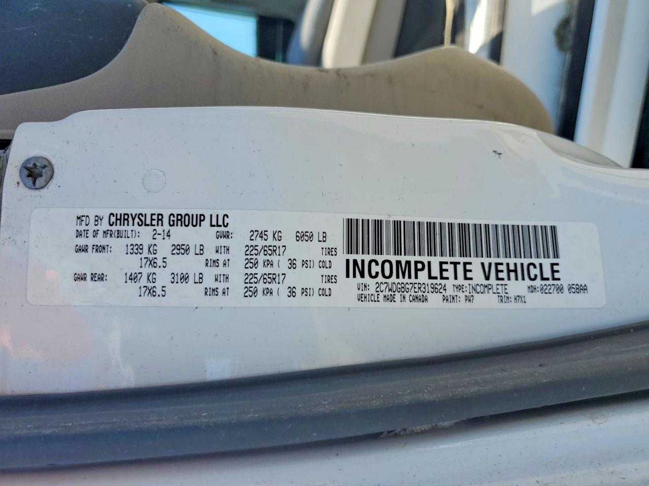 2014 Dodge Grand Caravan Se White vin: 2C7WDGBG7ER319624