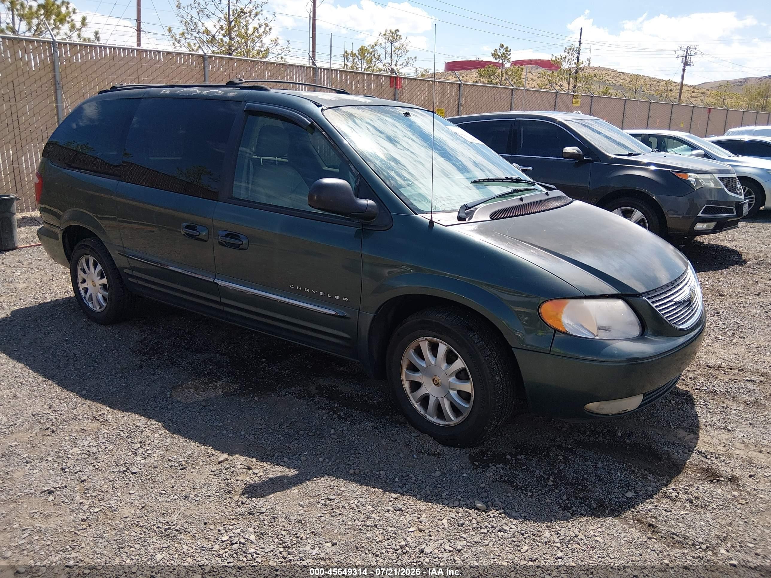 2001 Chrysler Town & Country Lxi Green vin: 2C8GP54L41R125813