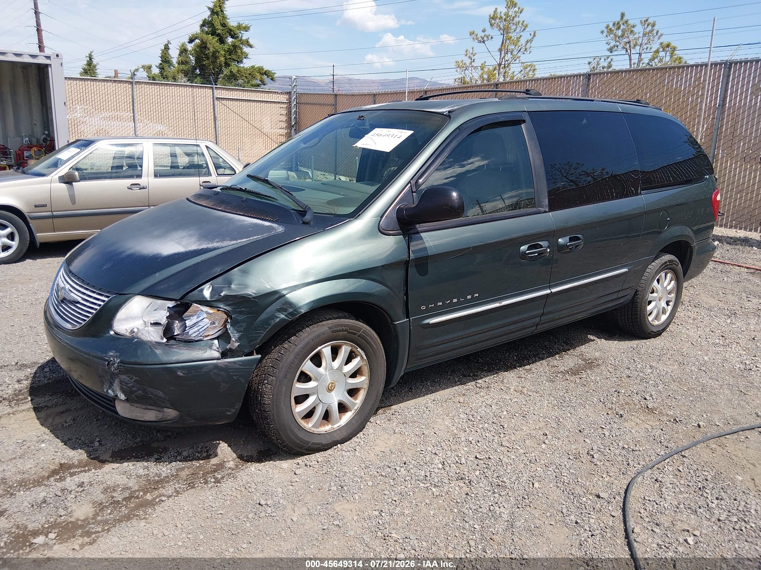 2001 Chrysler Town & Country Lxi Green vin: 2C8GP54L41R125813