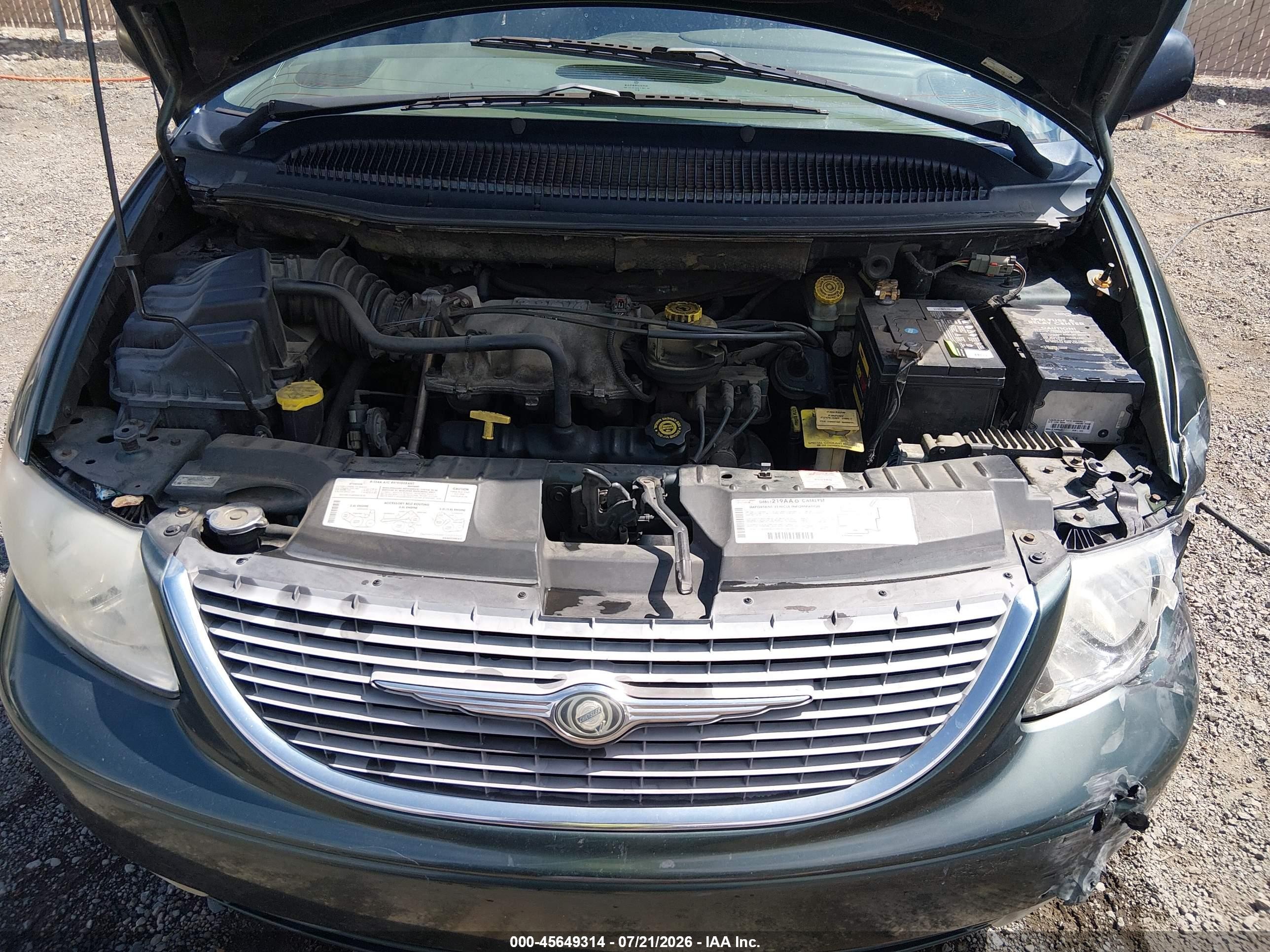 2001 Chrysler Town & Country Lxi Green vin: 2C8GP54L41R125813