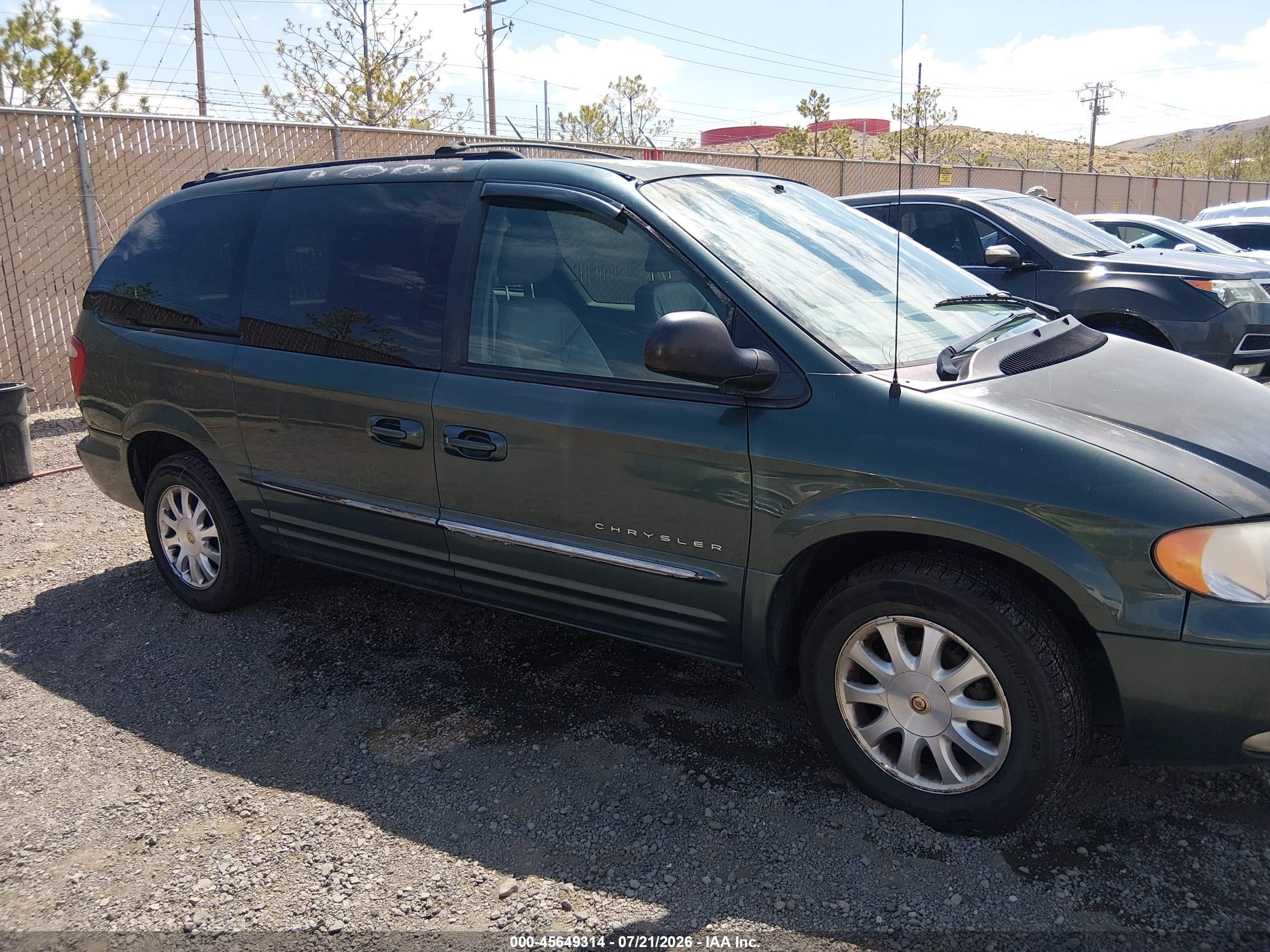 2001 Chrysler Town & Country Lxi Green vin: 2C8GP54L41R125813