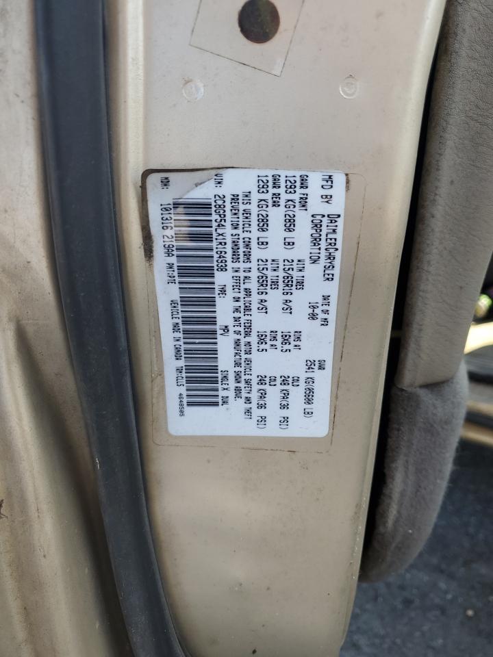 2001 Chrysler Town & Country Lxi Gold vin: 2C8GP54LX1R164938