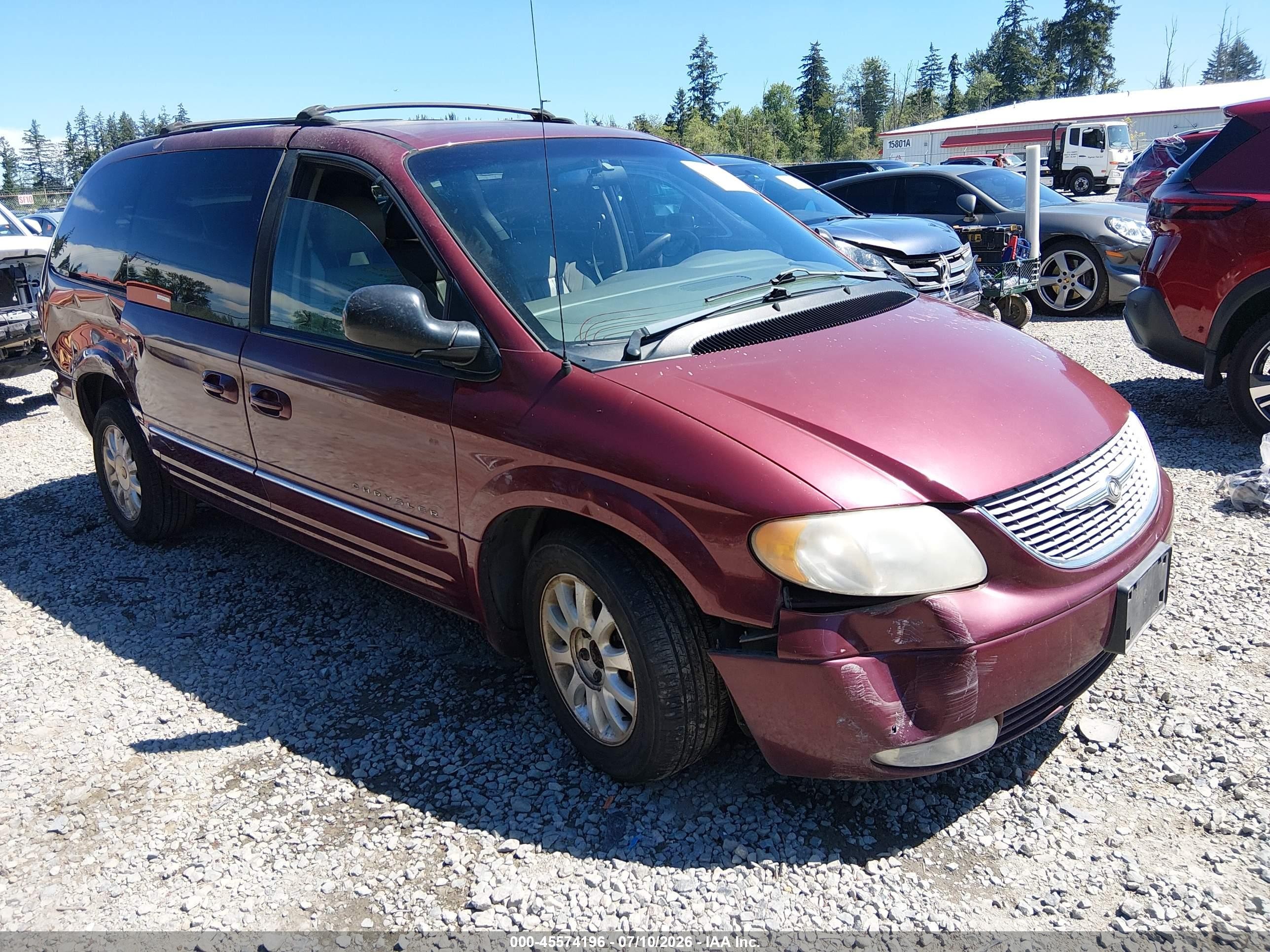 2001 Chrysler Town & Country Lxi Red vin: 2C8GP54LX1R285548