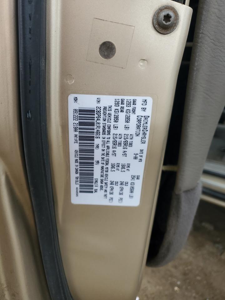 2001 Chrysler Town & Country Limited Tan vin: 2C8GP64L01R146616