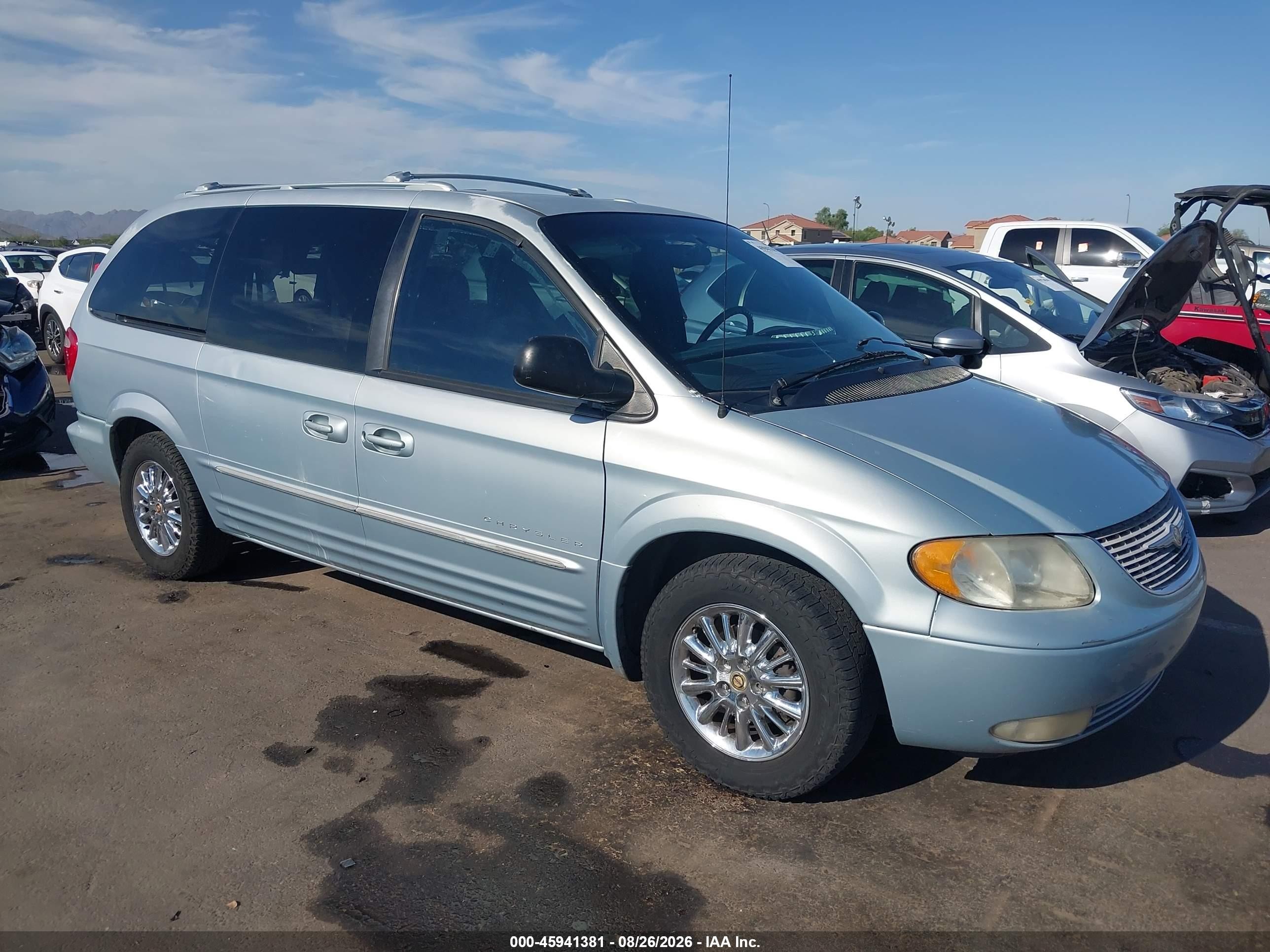 2001 Chrysler Town & Country Limited Light Blue vin: 2C8GP64L01R309653