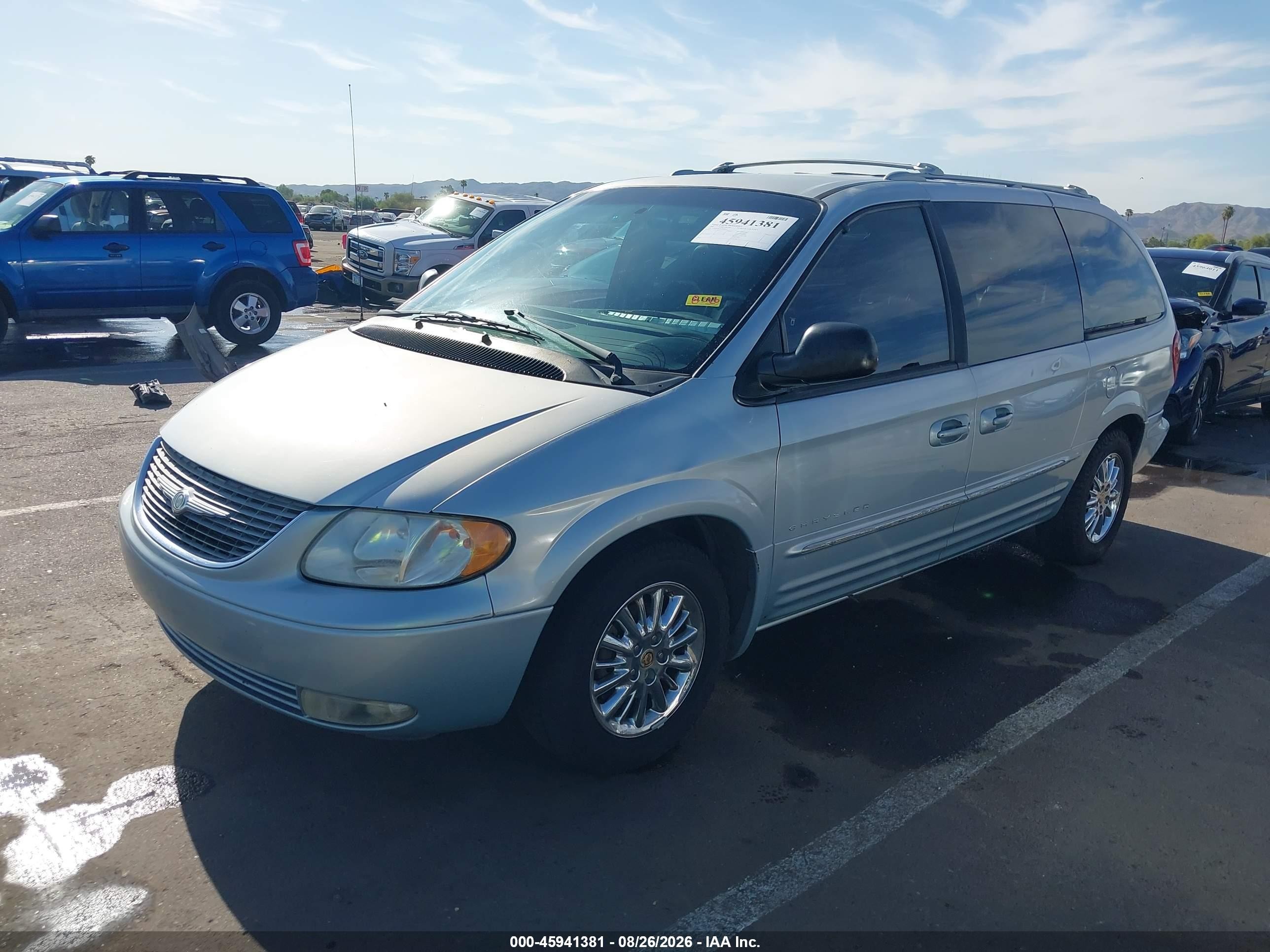 2001 Chrysler Town & Country Limited Light Blue vin: 2C8GP64L01R309653