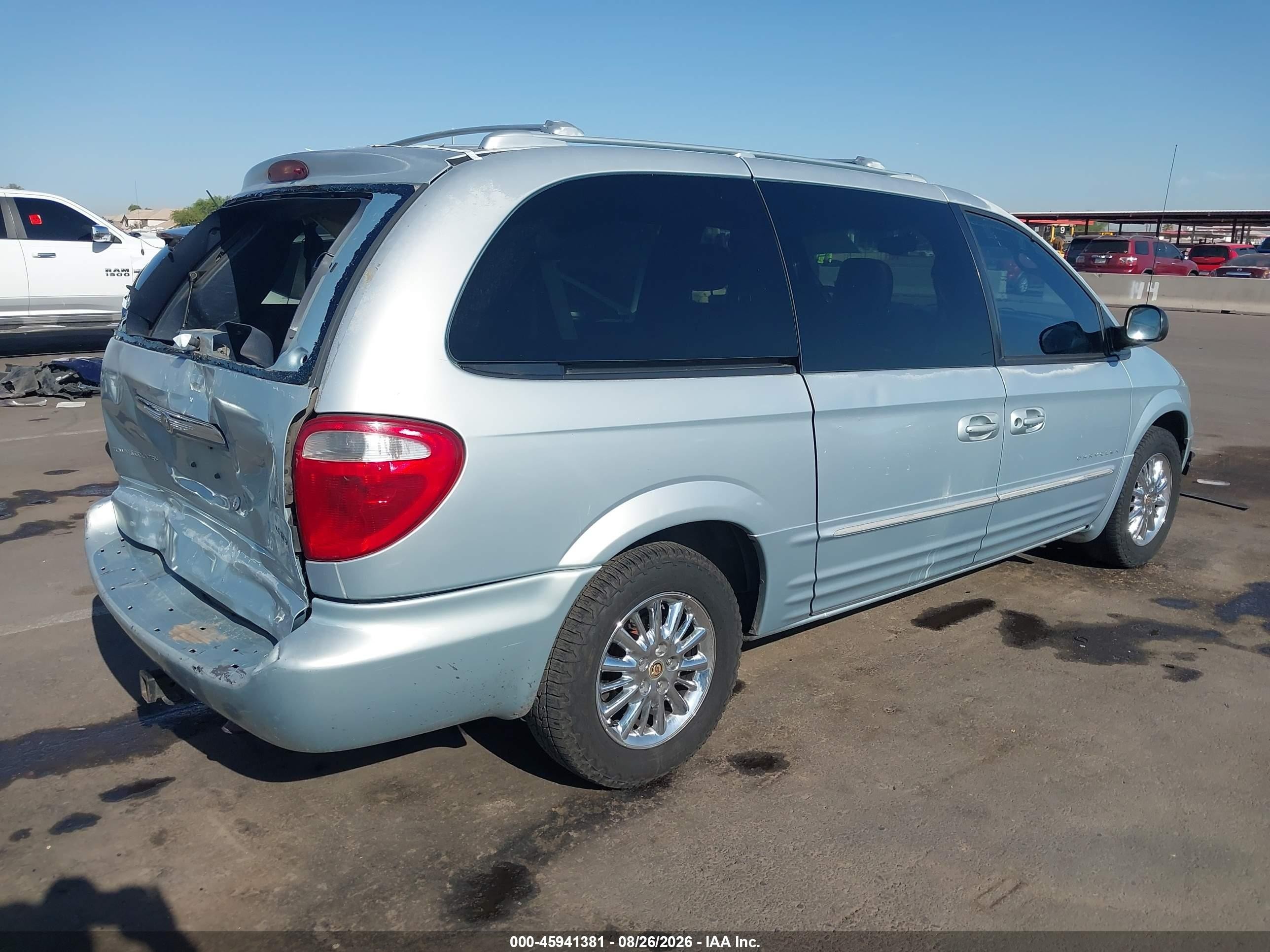 2001 Chrysler Town & Country Limited Light Blue vin: 2C8GP64L01R309653