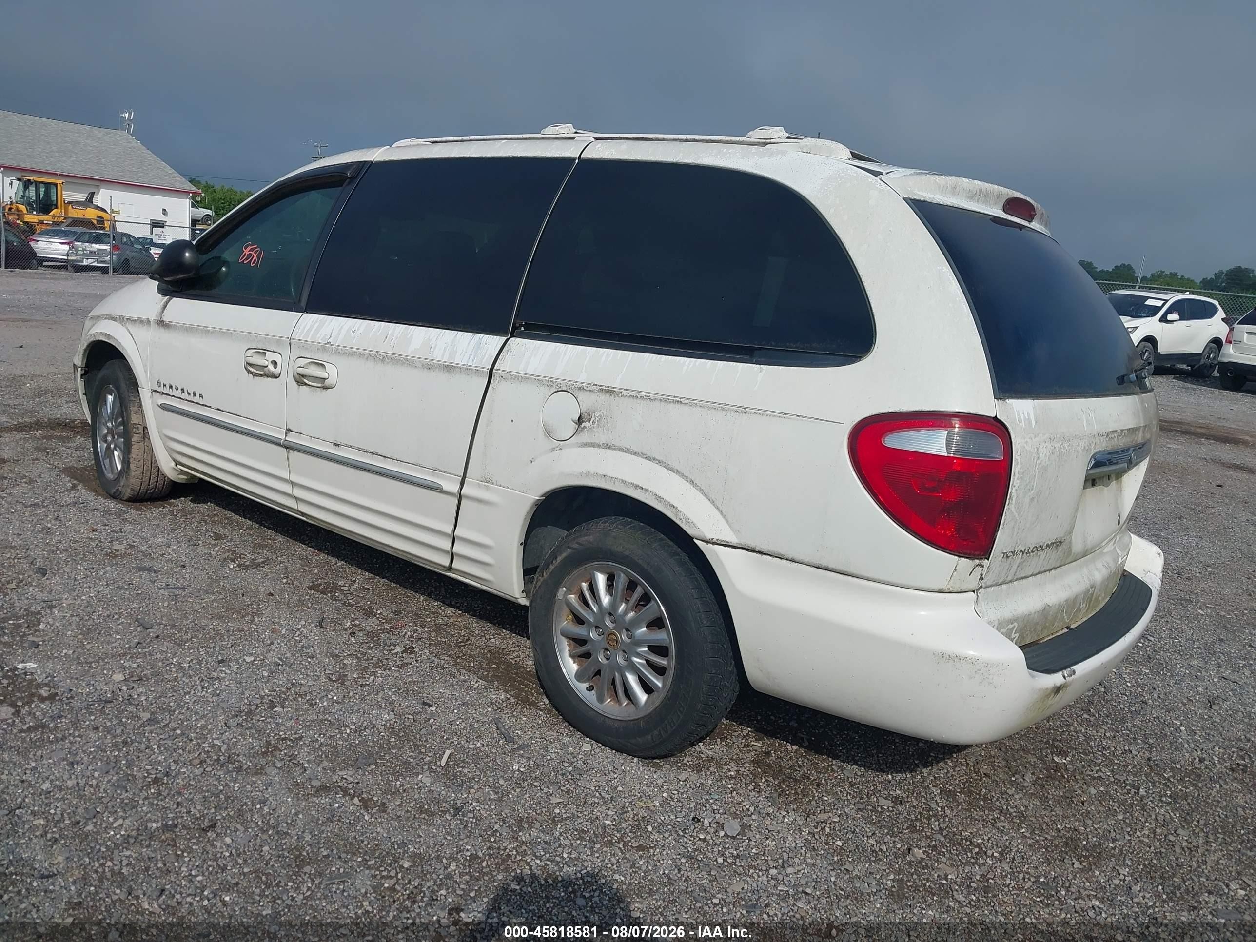 2001 Chrysler Town & Country Limited White vin: 2C8GP64L11R252735