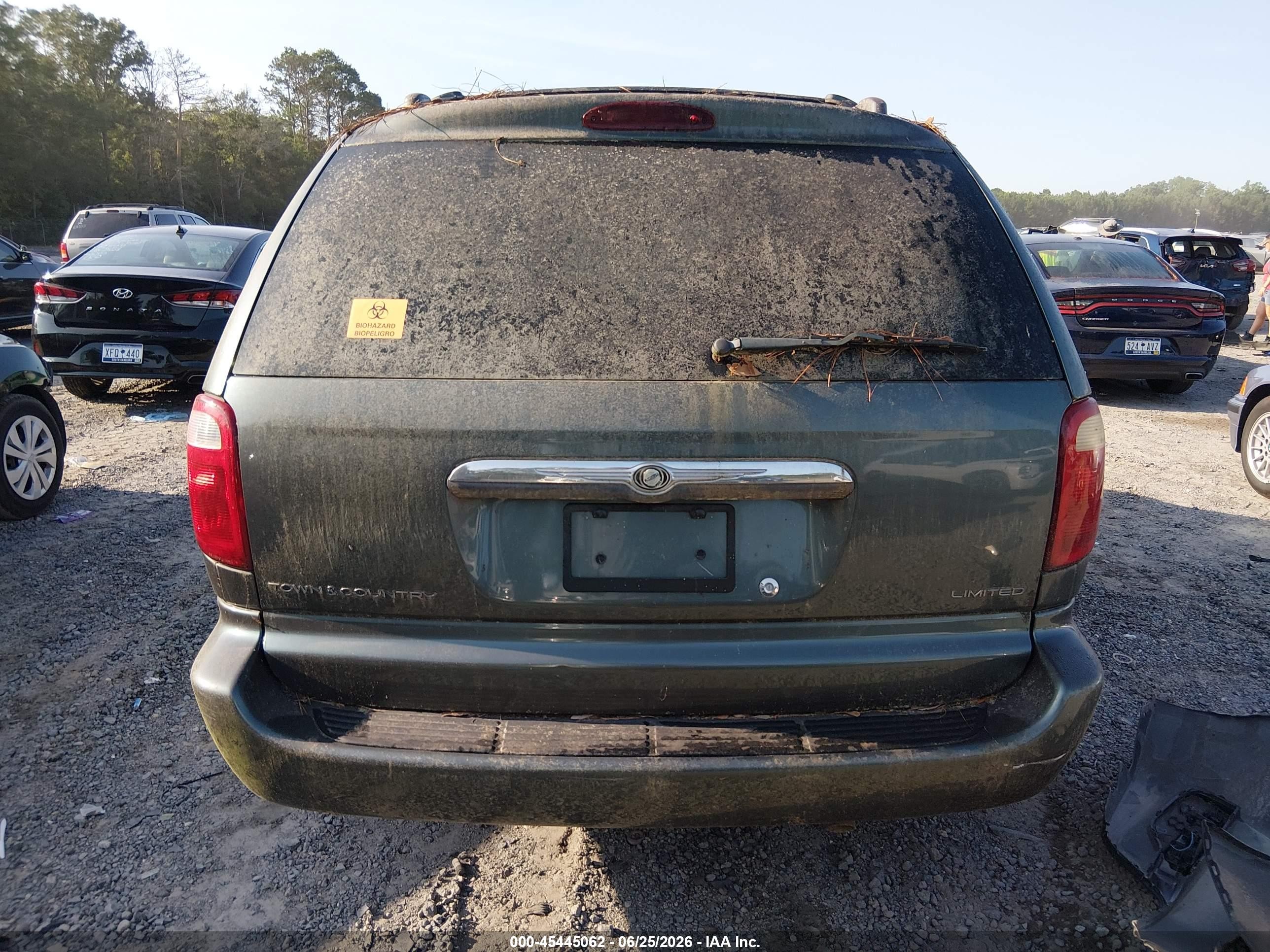 2003 Chrysler Town & Country Limited Green vin: 2C8GP64L23R201280
