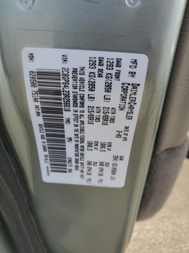 2003 Chrysler Town & Country Limited Серебряный vin: 2C8GP64L23R256618