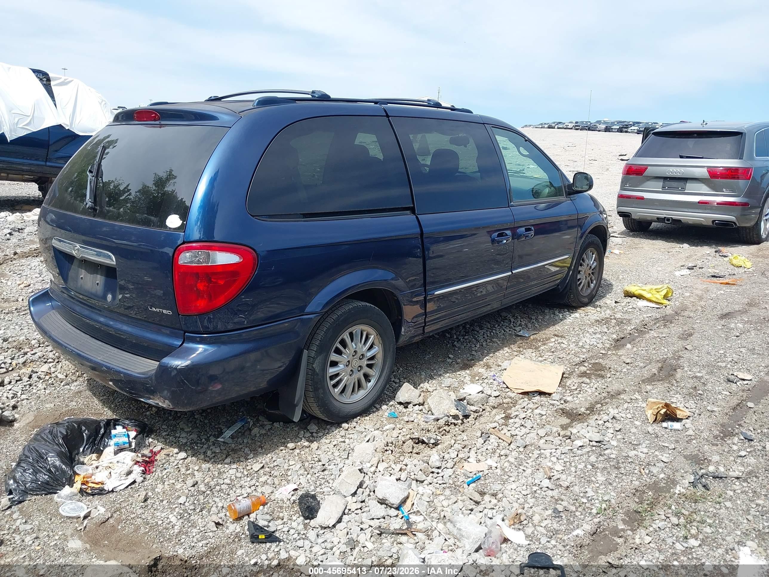 2003 Chrysler Town & Country Limited Blue vin: 2C8GP64L33R113841