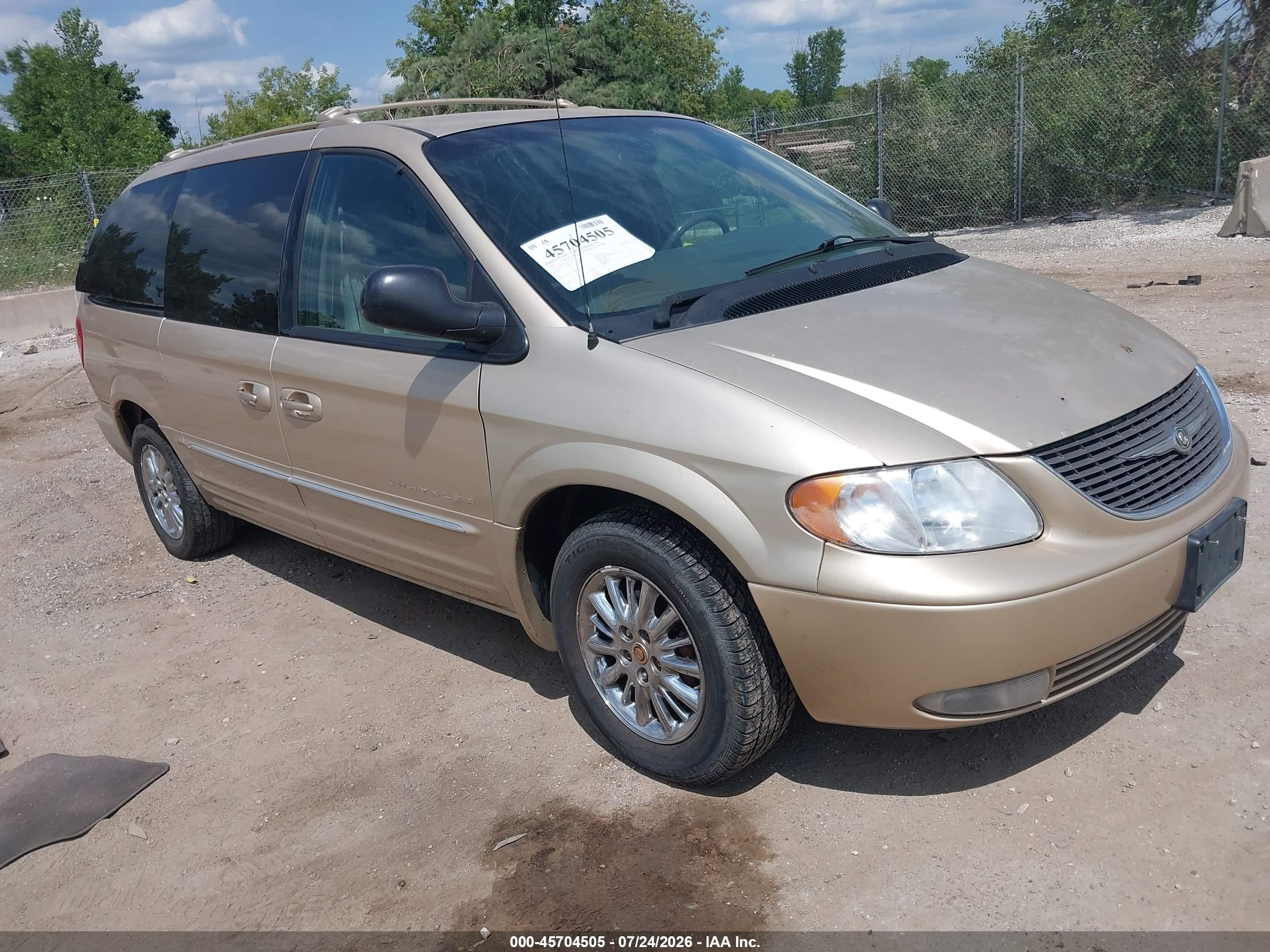 2001 Chrysler Town & Country Limited Gold vin: 2C8GP64L61R139797