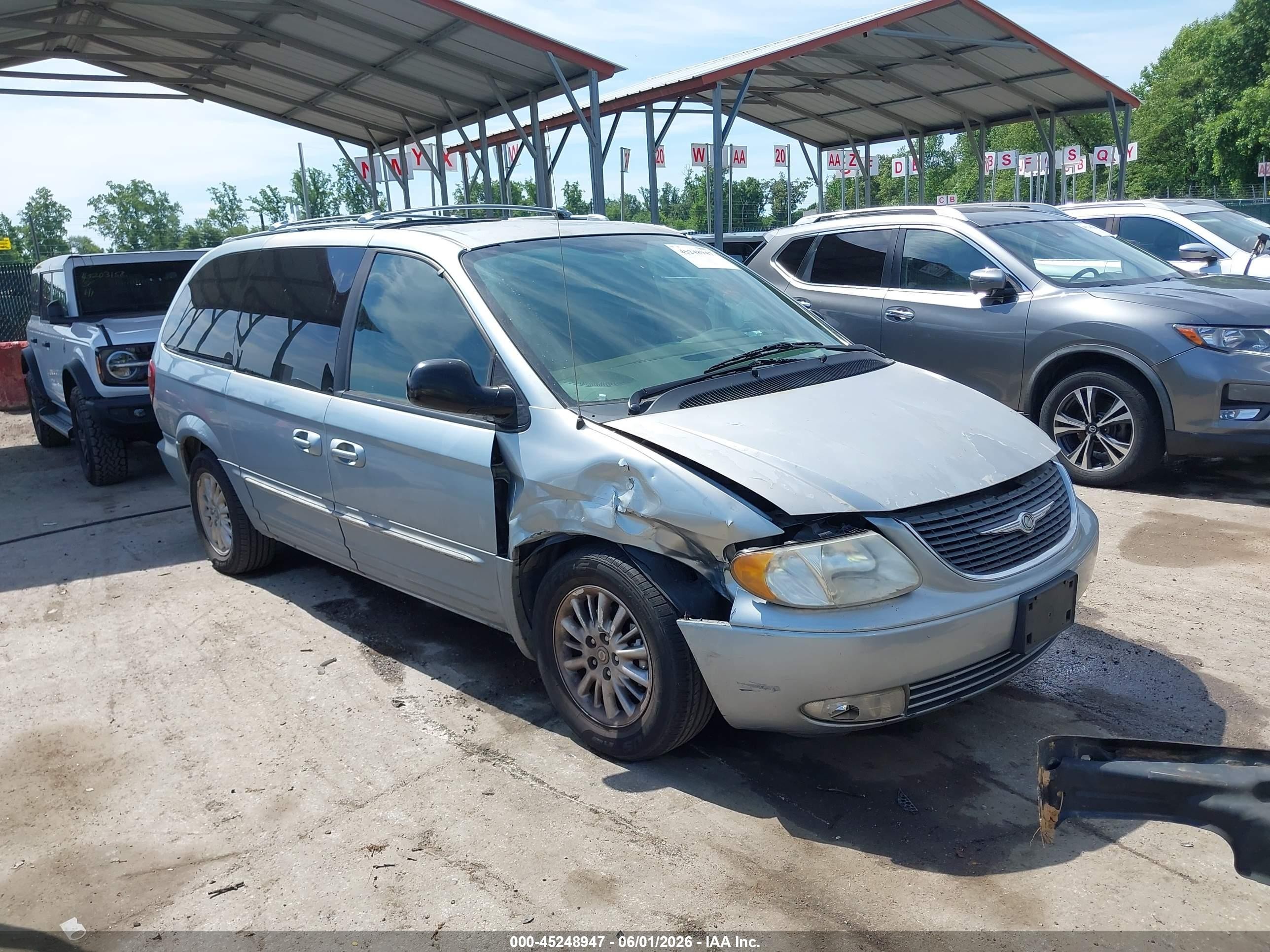 2003 Chrysler Town & Country Limited Light Blue vin: 2C8GP64L93R144673