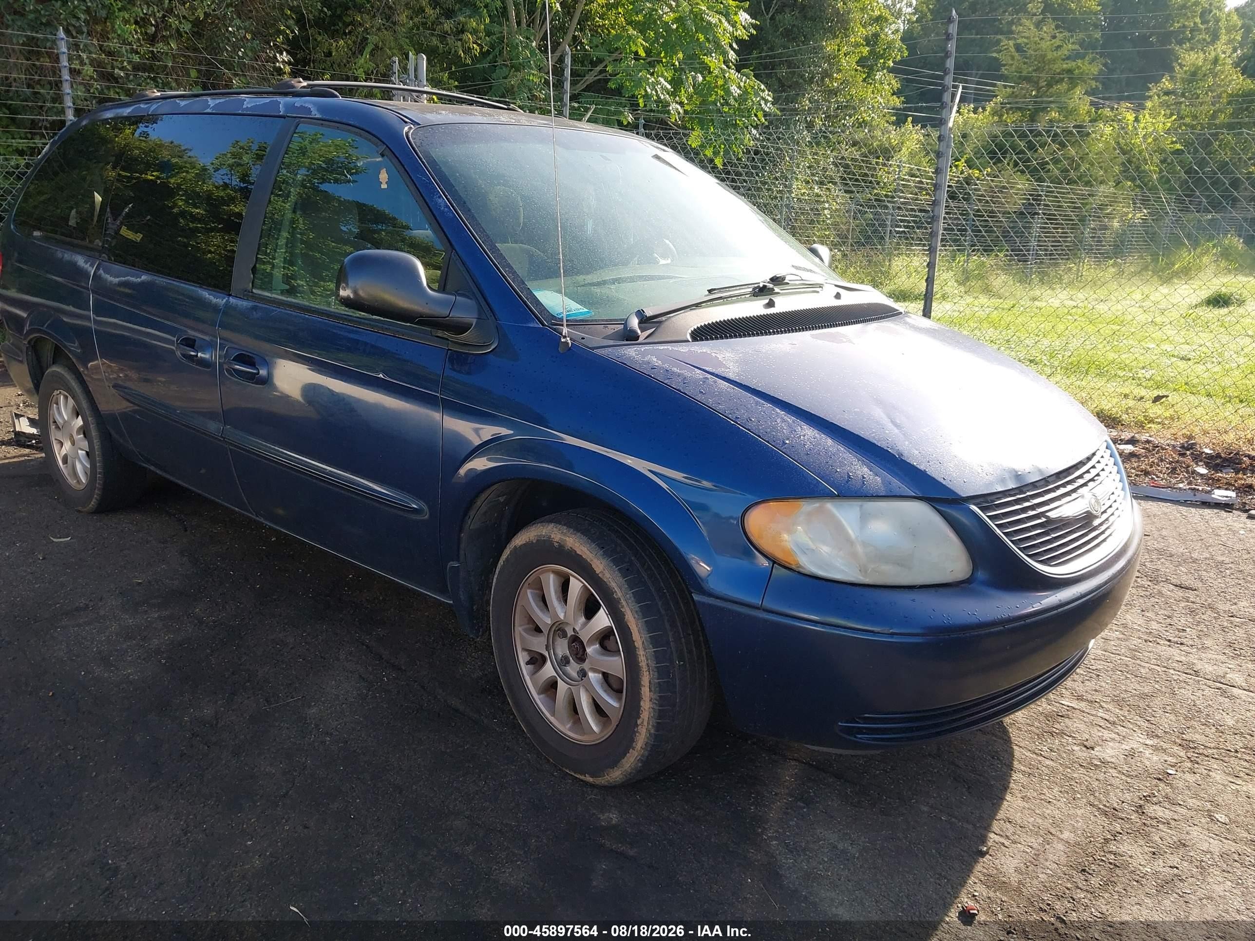 2003 Chrysler Town & Country Ex Blue vin: 2C8GP74L63R114813