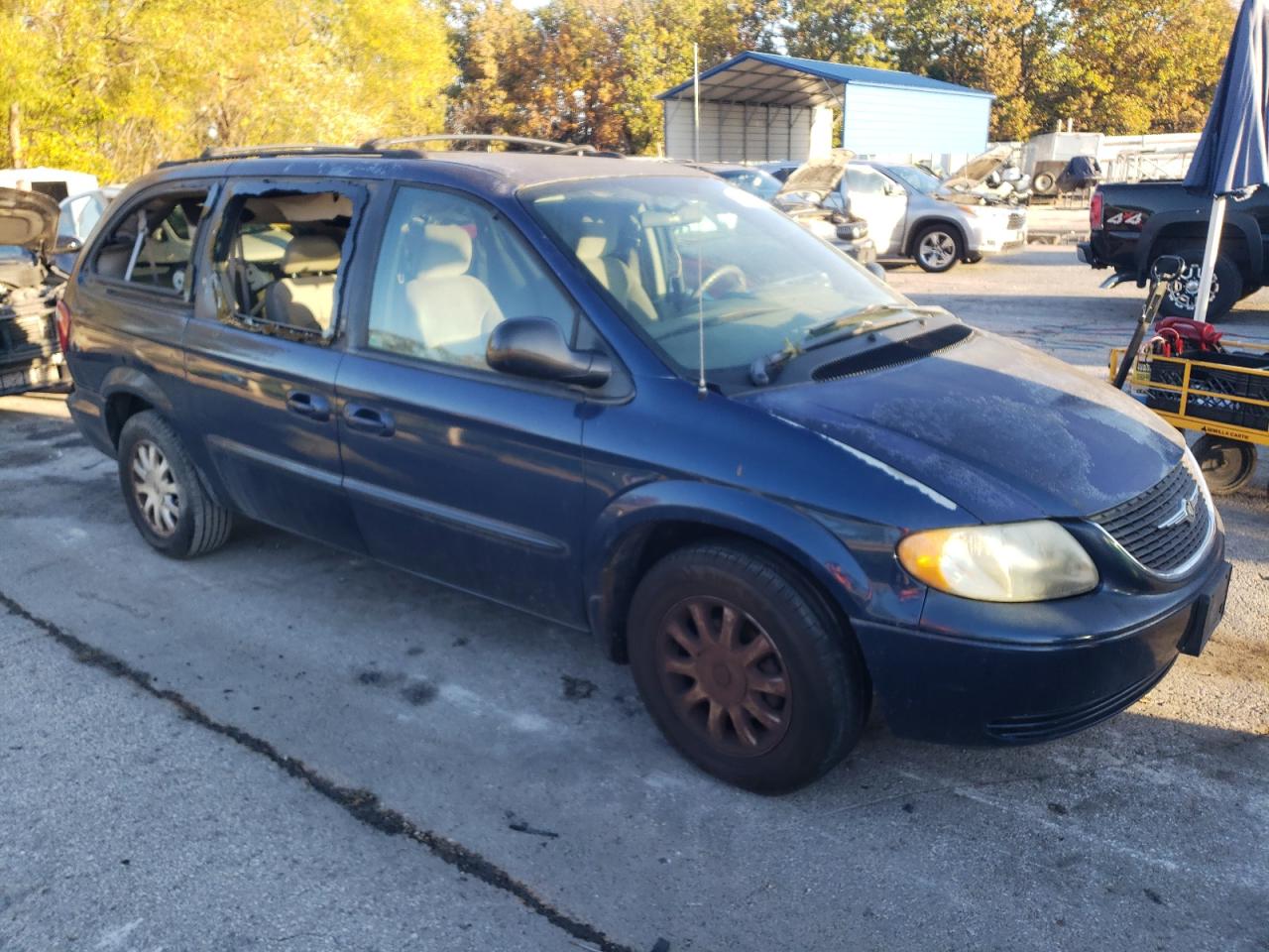 2003 Chrysler Town & Country Ex Синий vin: 2C8GP74L83R118488